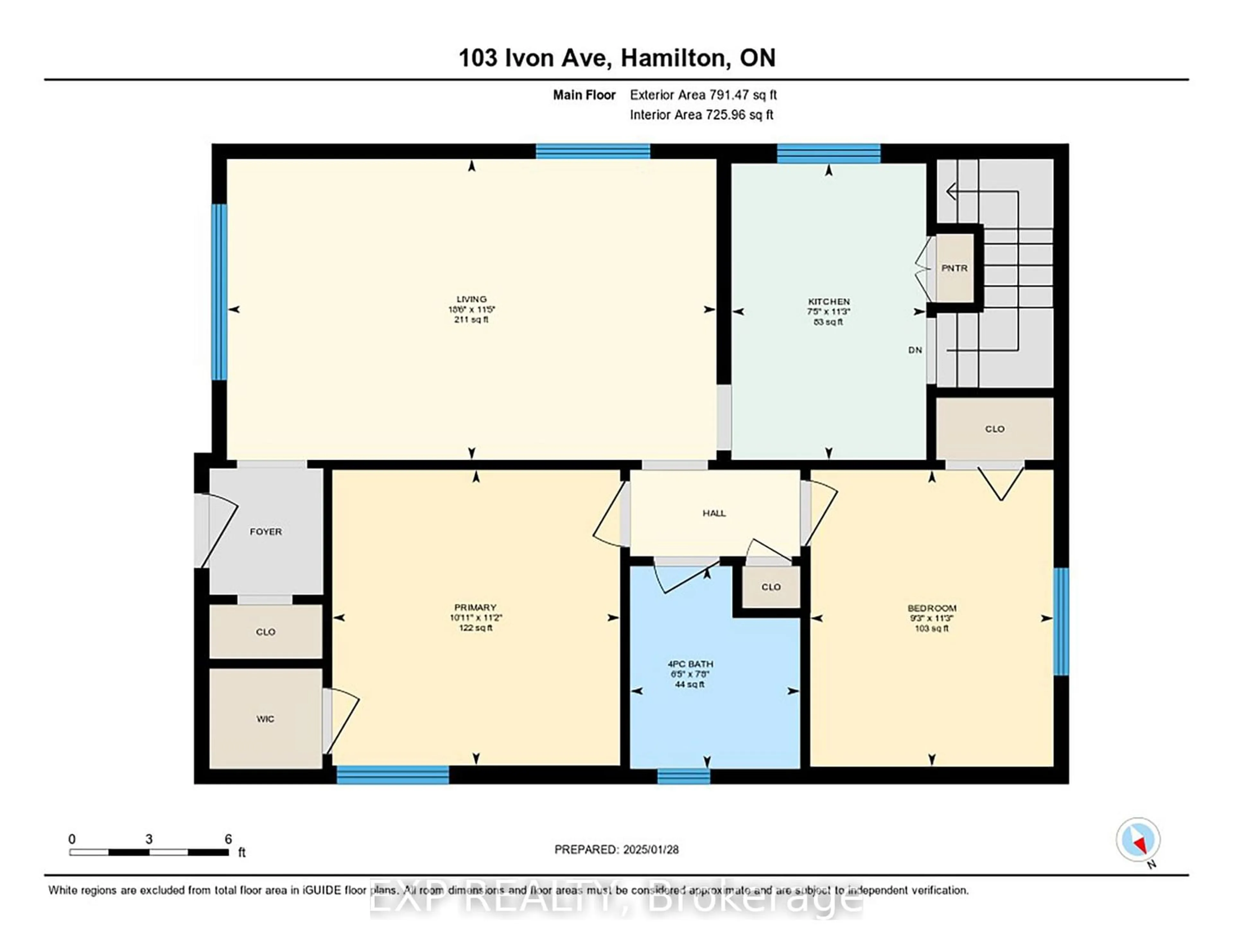 Floor plan for 103 Ivon Ave, Hamilton Ontario L8H 5S5