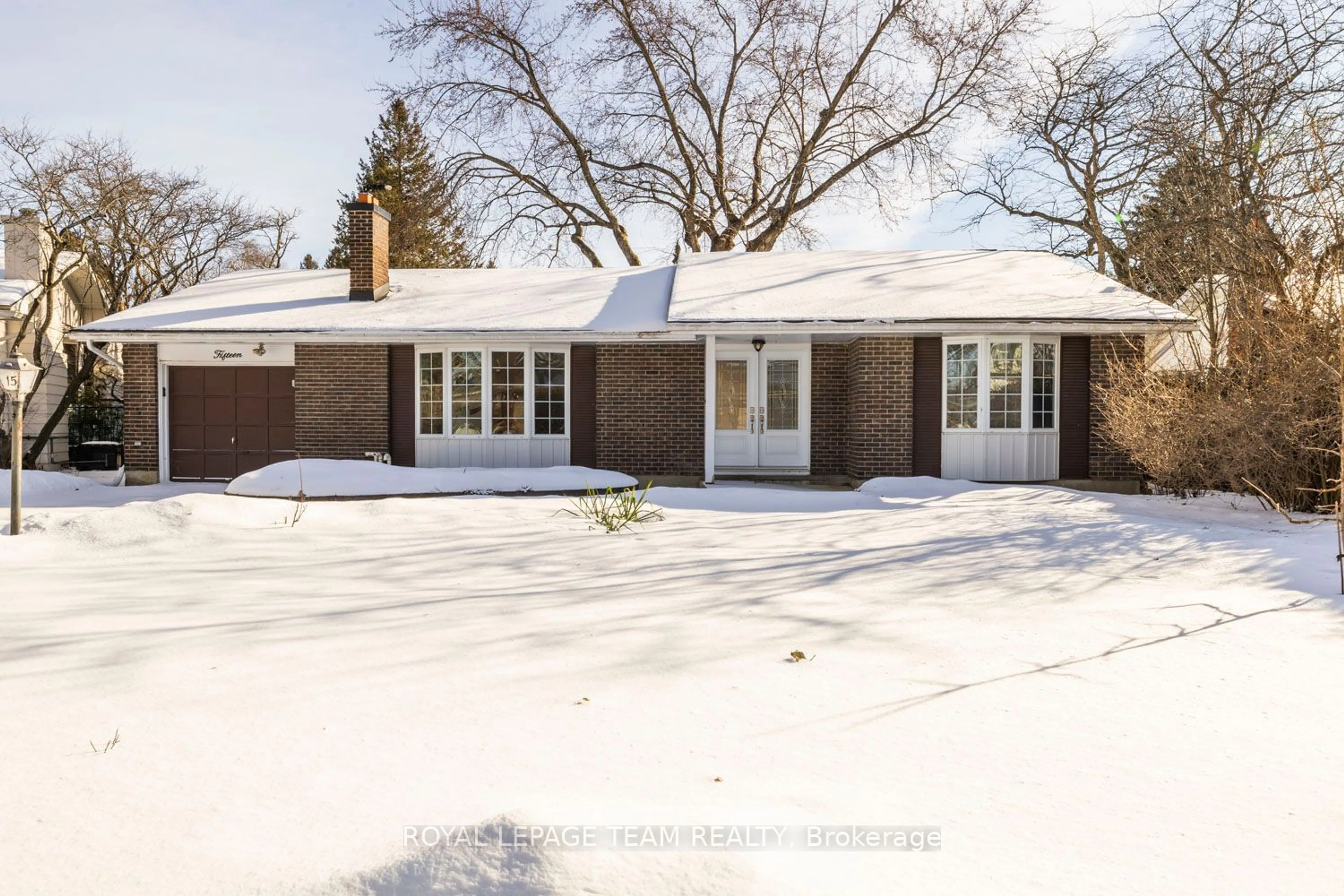 Home with brick exterior material, street for 15 Glendenning Dr, South of Baseline to Knoxdale Ontario K2H 7Z1