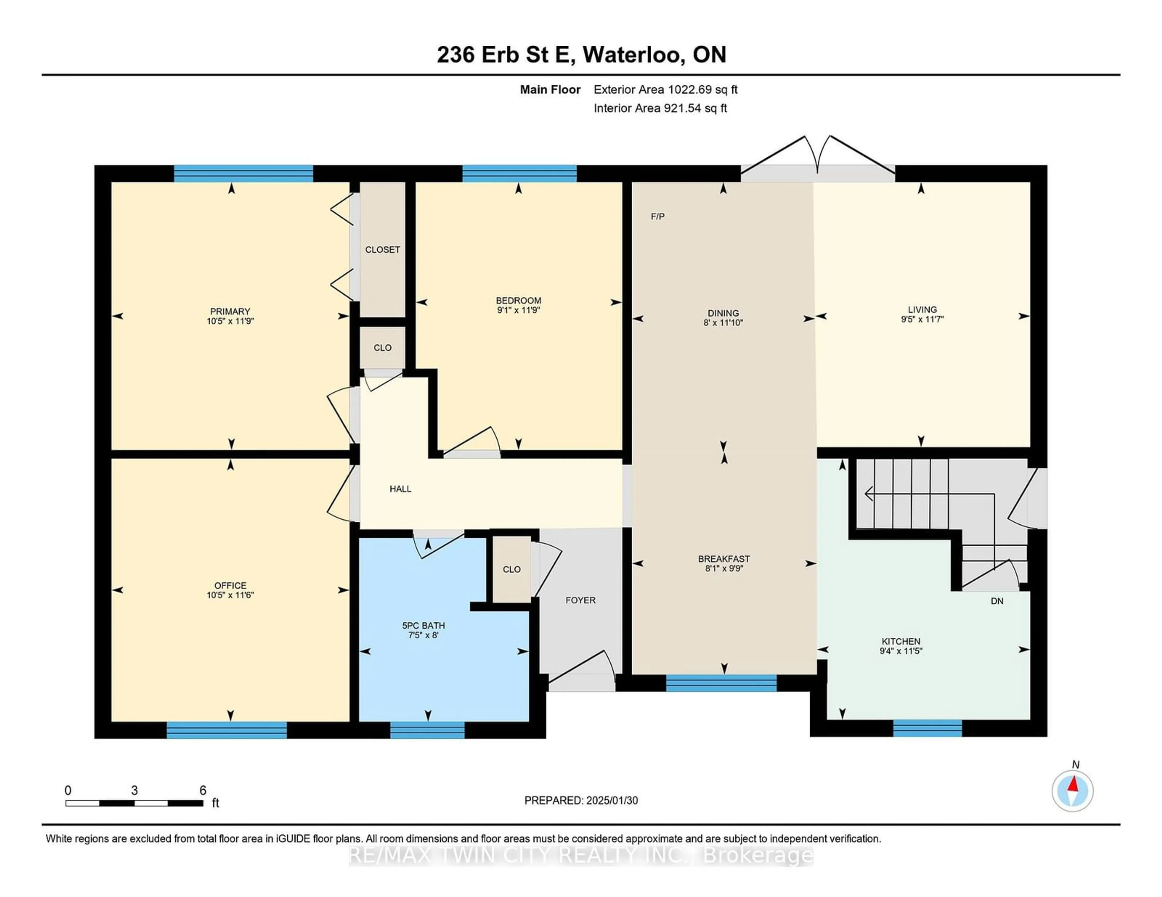 Floor plan for 236 Erb St, Waterloo Ontario N2J 1M8