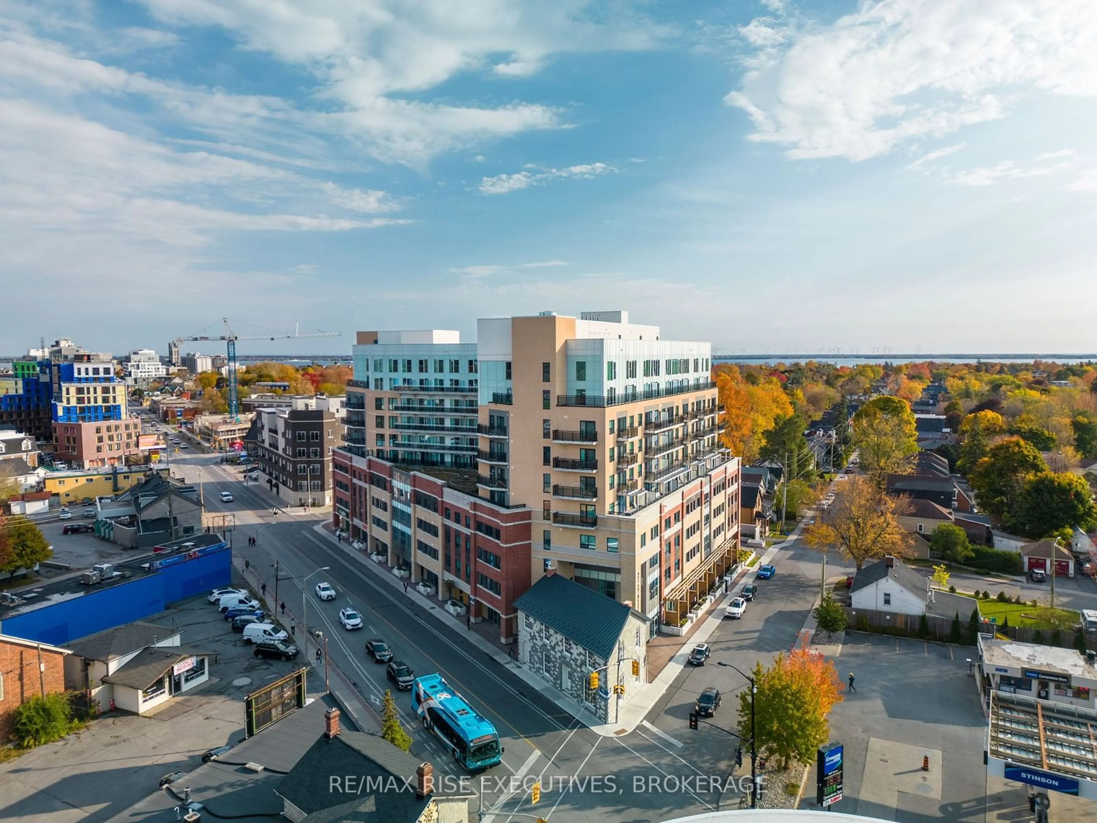 A pic from outside/outdoor area/front of a property/back of a property/a pic from drone, city buildings view from balcony for 652 Princess St #106, Kingston Ontario K7L 1E5