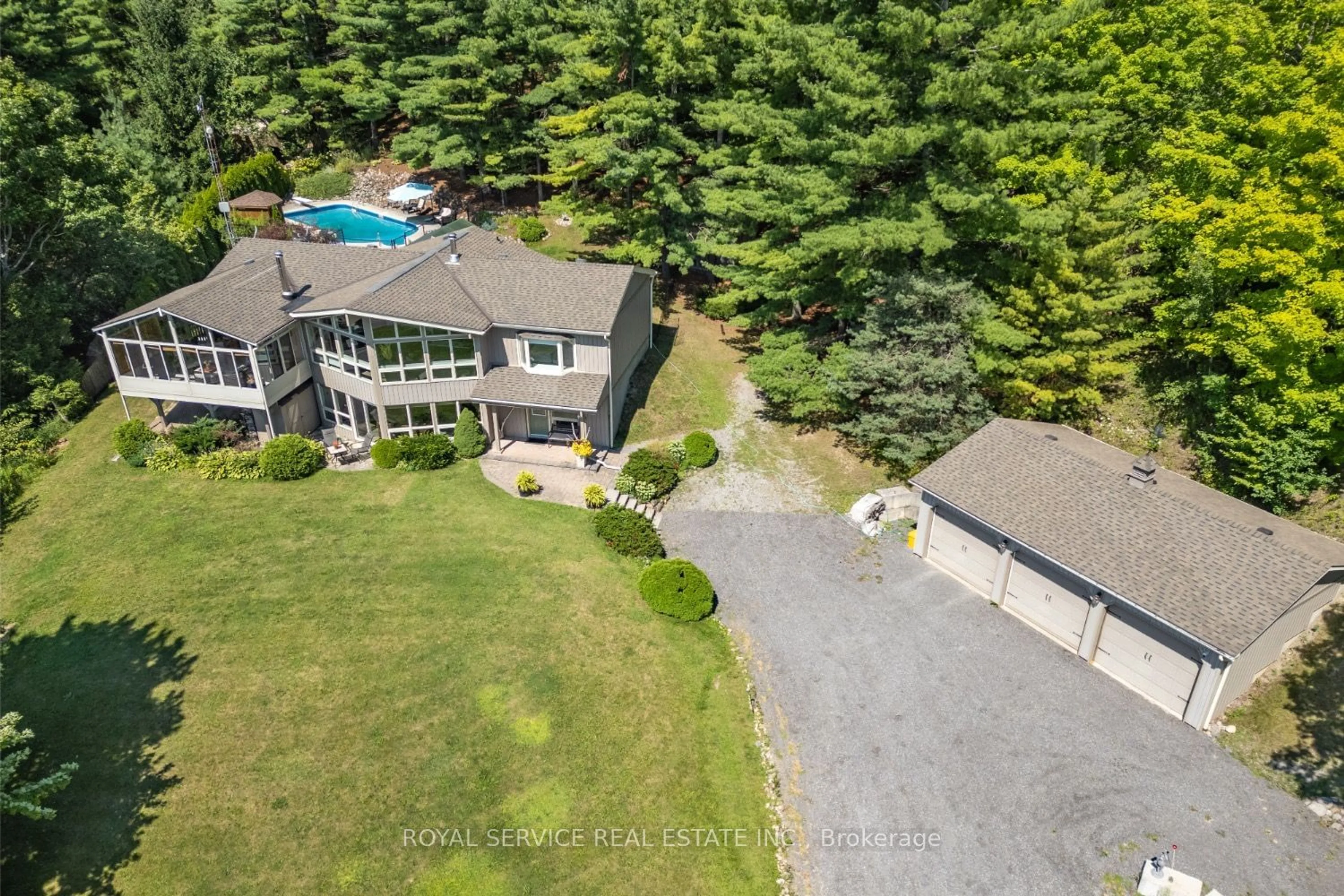 A pic from outside/outdoor area/front of a property/back of a property/a pic from drone, water/lake/river/ocean view for 94 Morton Line, Cavan Monaghan Ontario L0A 1C0