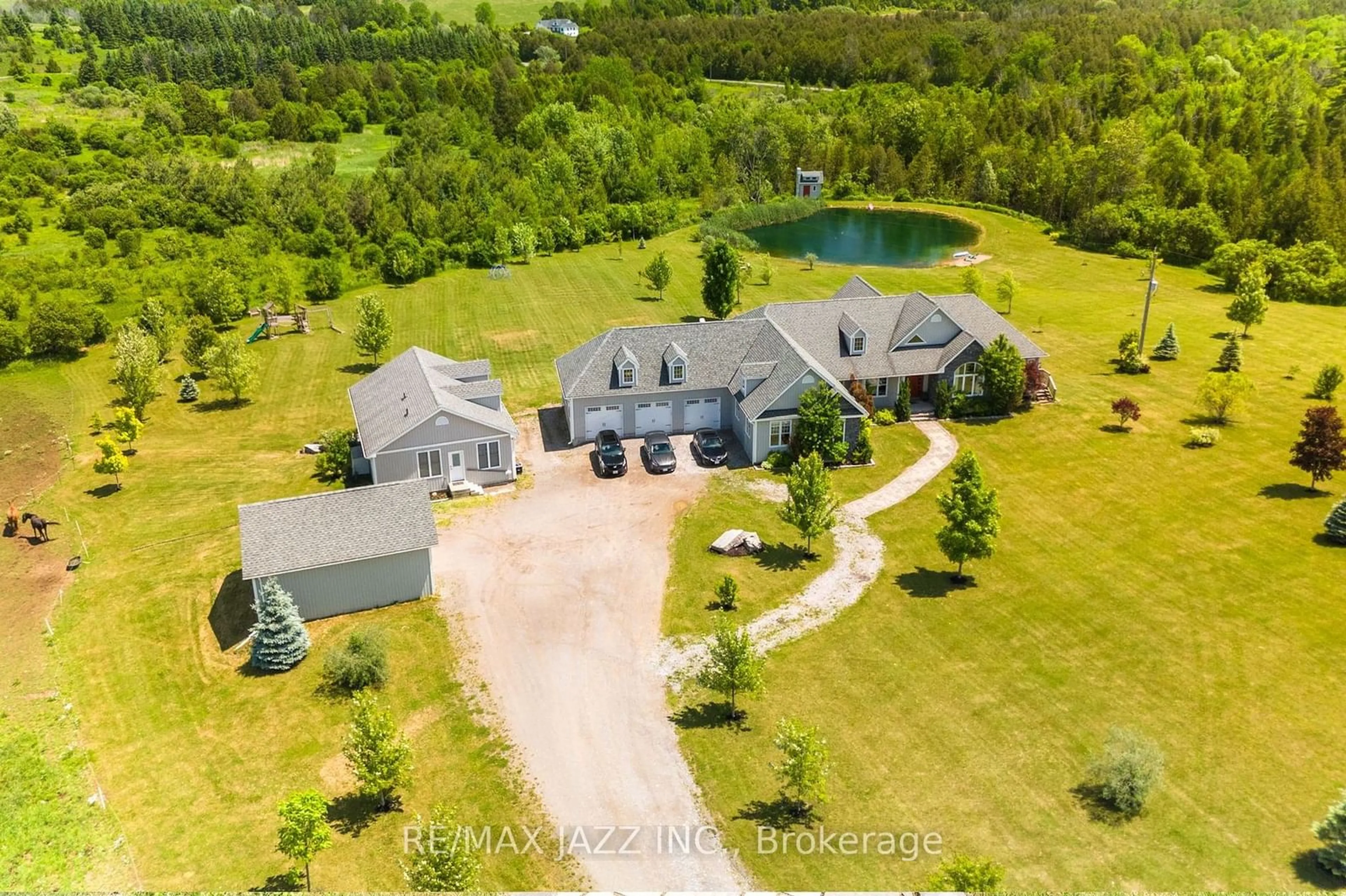 A pic from outside/outdoor area/front of a property/back of a property/a pic from drone, water/lake/river/ocean view for 3663 Whitney Howard Rd, Hamilton Township Ontario K9A 4J7