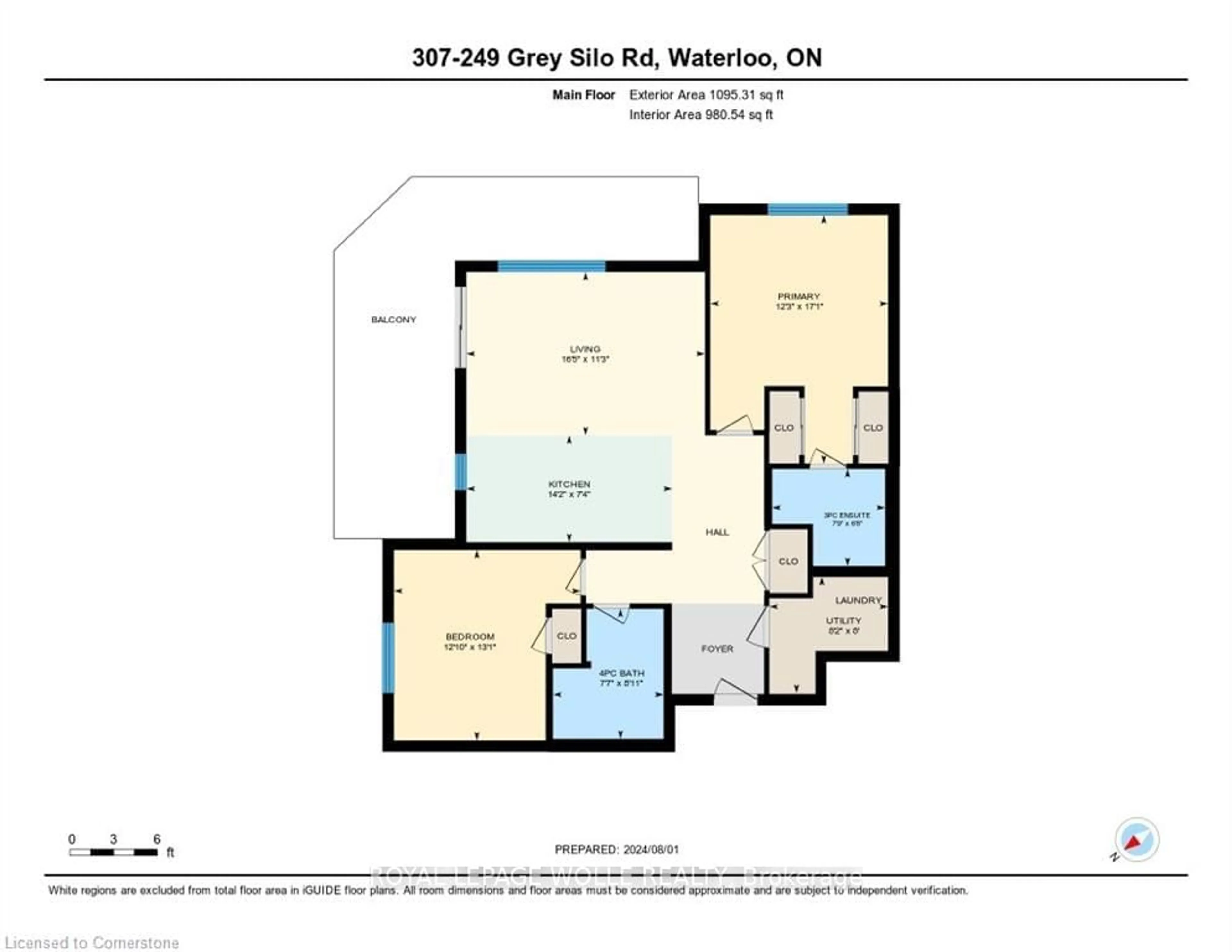 Floor plan for 249 Grey Silo Rd #307, Waterloo Ontario N2K 0G8