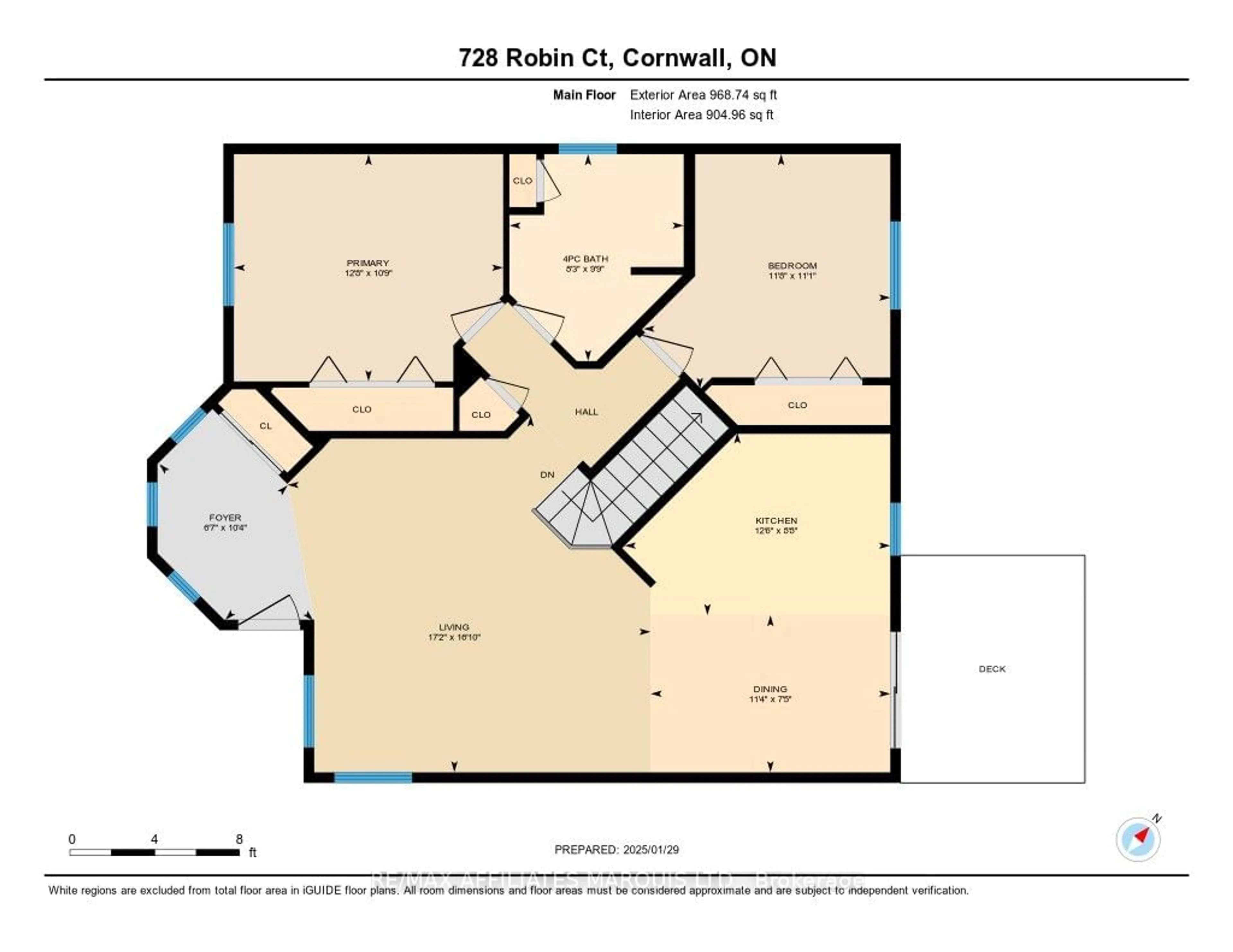 Floor plan for 728 Robin Crt, Cornwall Ontario K6H 7N4