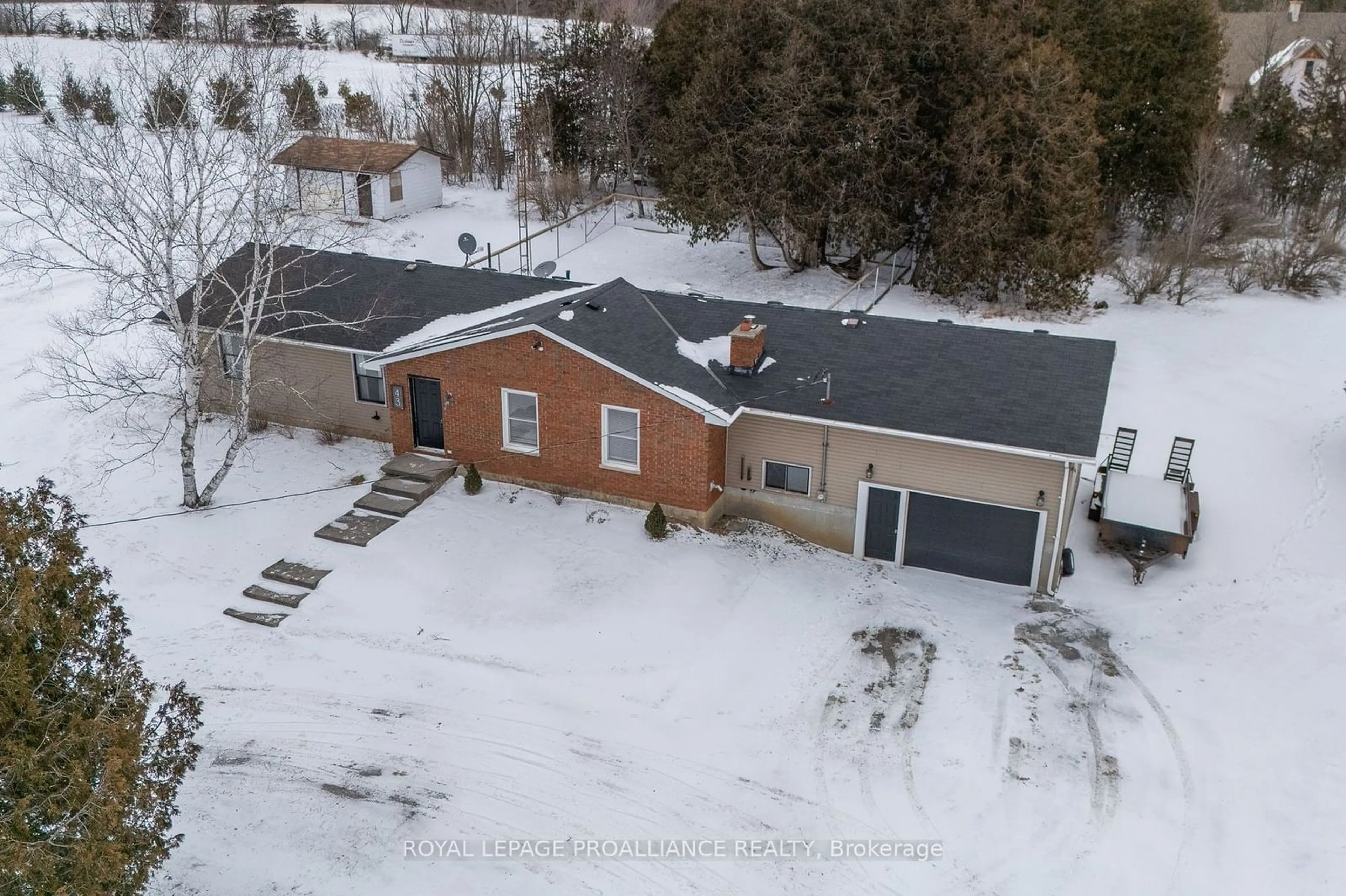 A pic from outside/outdoor area/front of a property/back of a property/a pic from drone, unknown for 43 Pine Grove Rd, Greater Napanee Ontario K0K 2W0