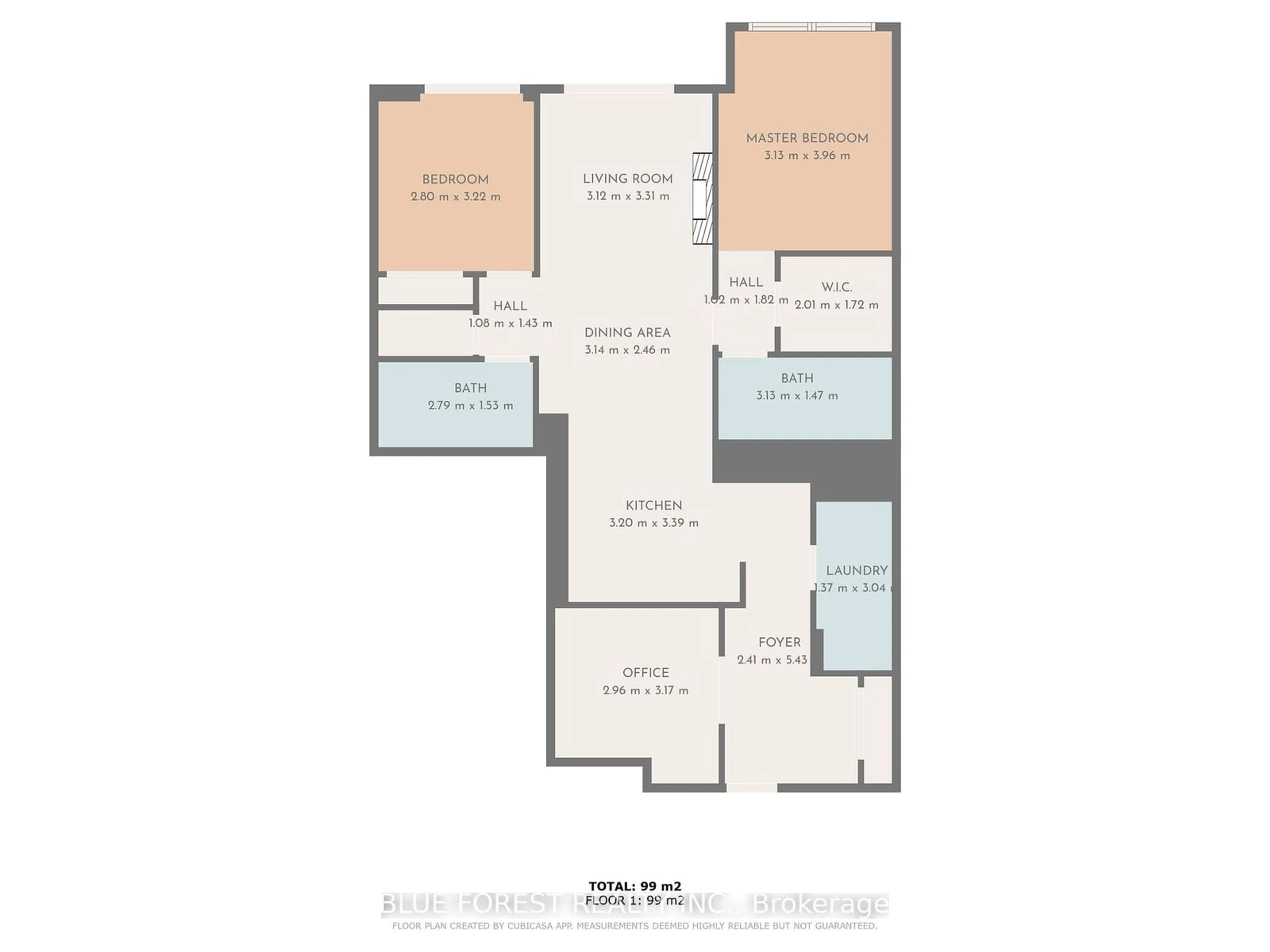 Floor plan for 505 Talbot St #1508, London Ontario N6A 2S6