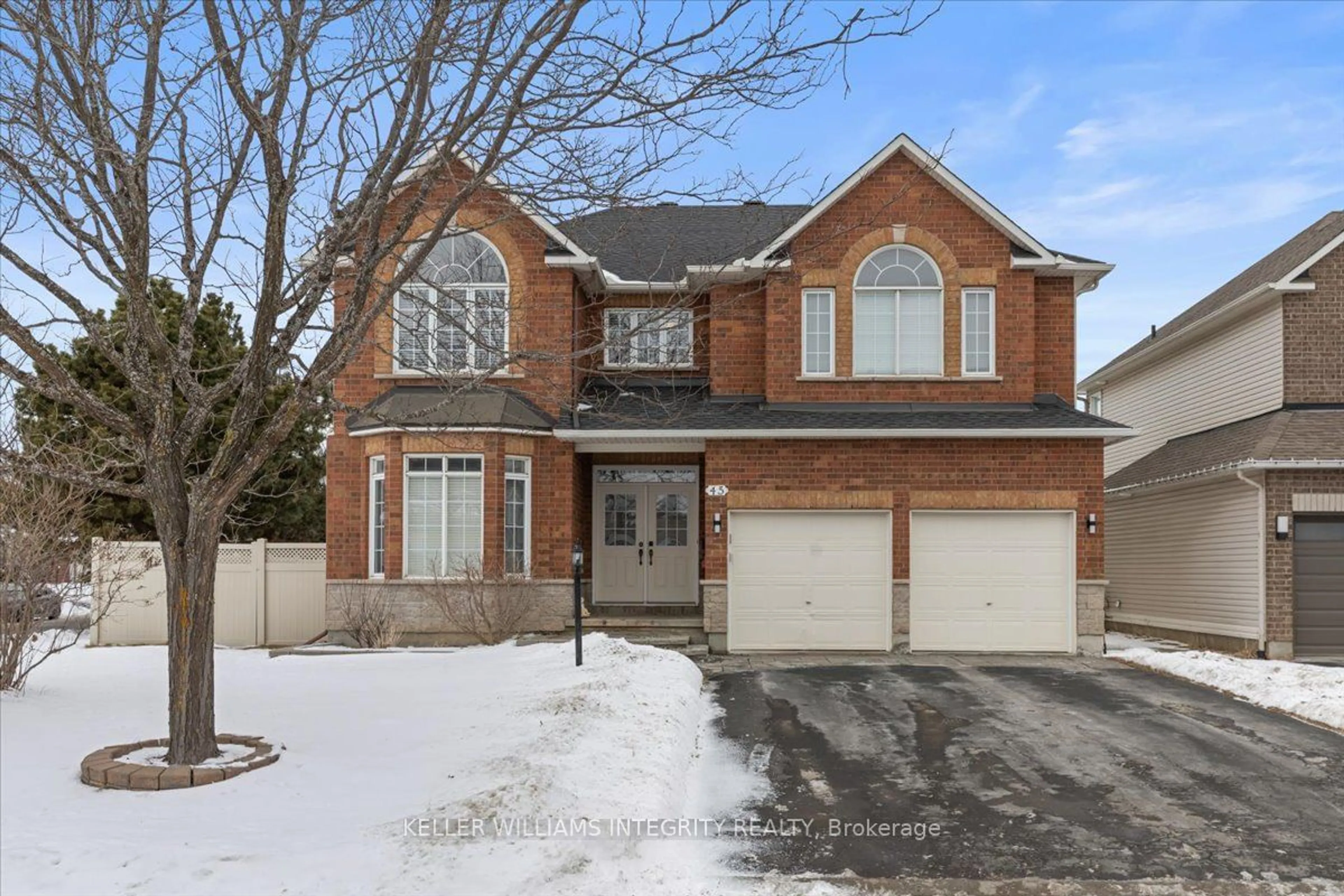 Home with brick exterior material, street for 45 MOUNTAIN ASH Dr, Barrhaven Ontario K2G 6V3