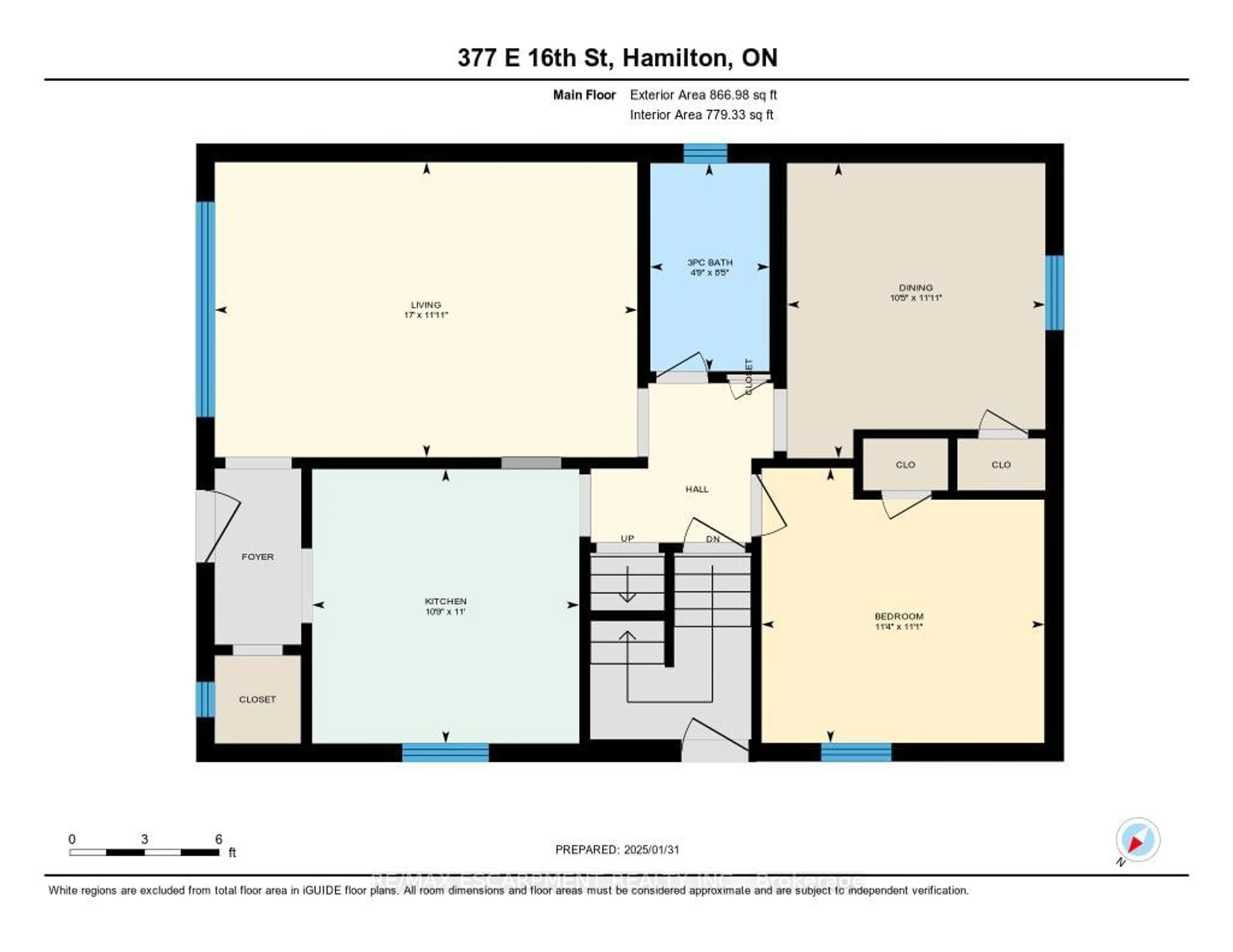 Floor plan for 377 East 16th St, Hamilton Ontario L9A 4K2