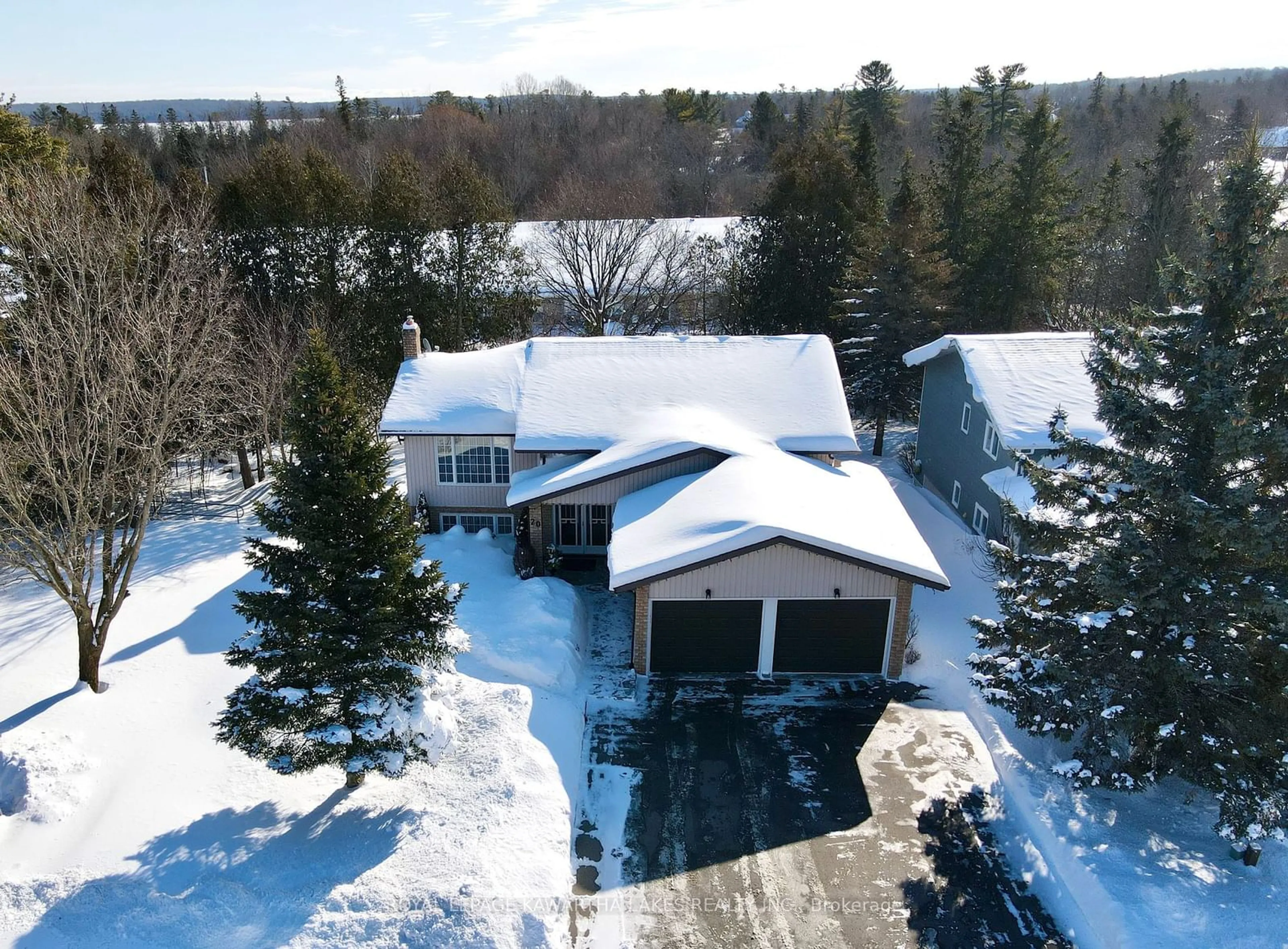 A pic from outside/outdoor area/front of a property/back of a property/a pic from drone, unknown for 20 Cedartree Lane, Kawartha Lakes Ontario K0M 1A0