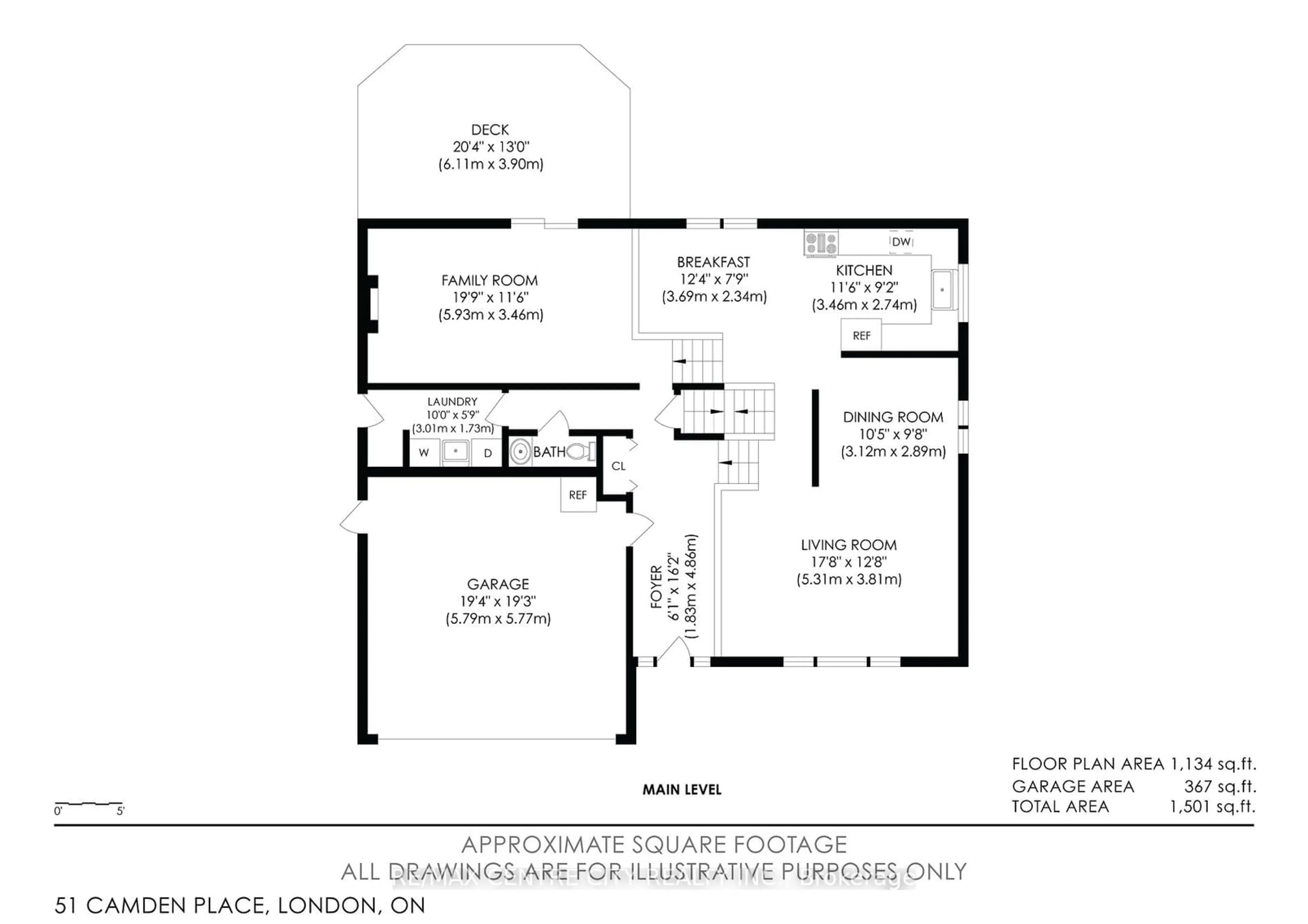 Floor plan for 51 Camden Pl, London Ontario N5X 2K5