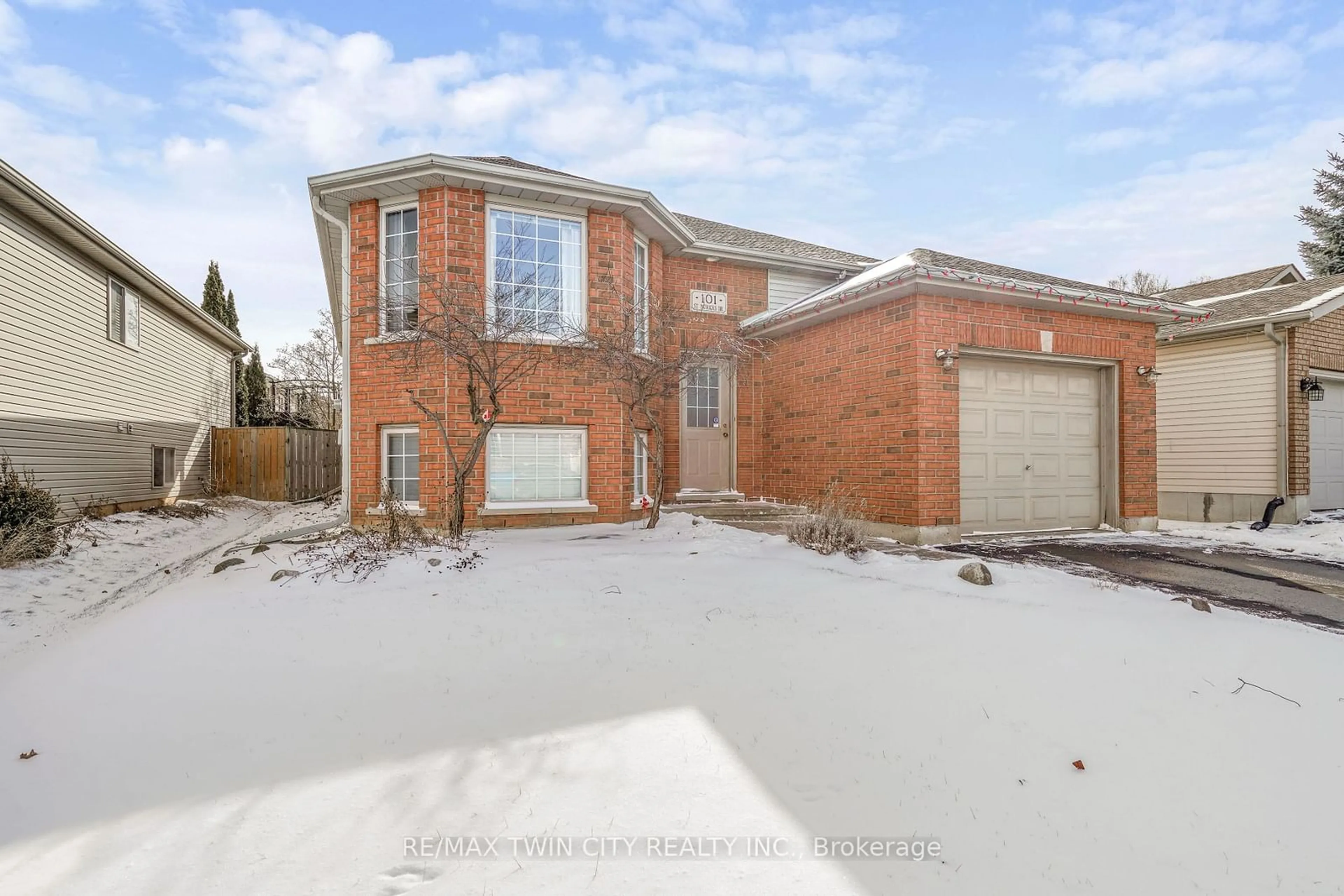 Home with brick exterior material, street for 101 St. Patrick's Dr, Brantford Ontario N3T 6M6