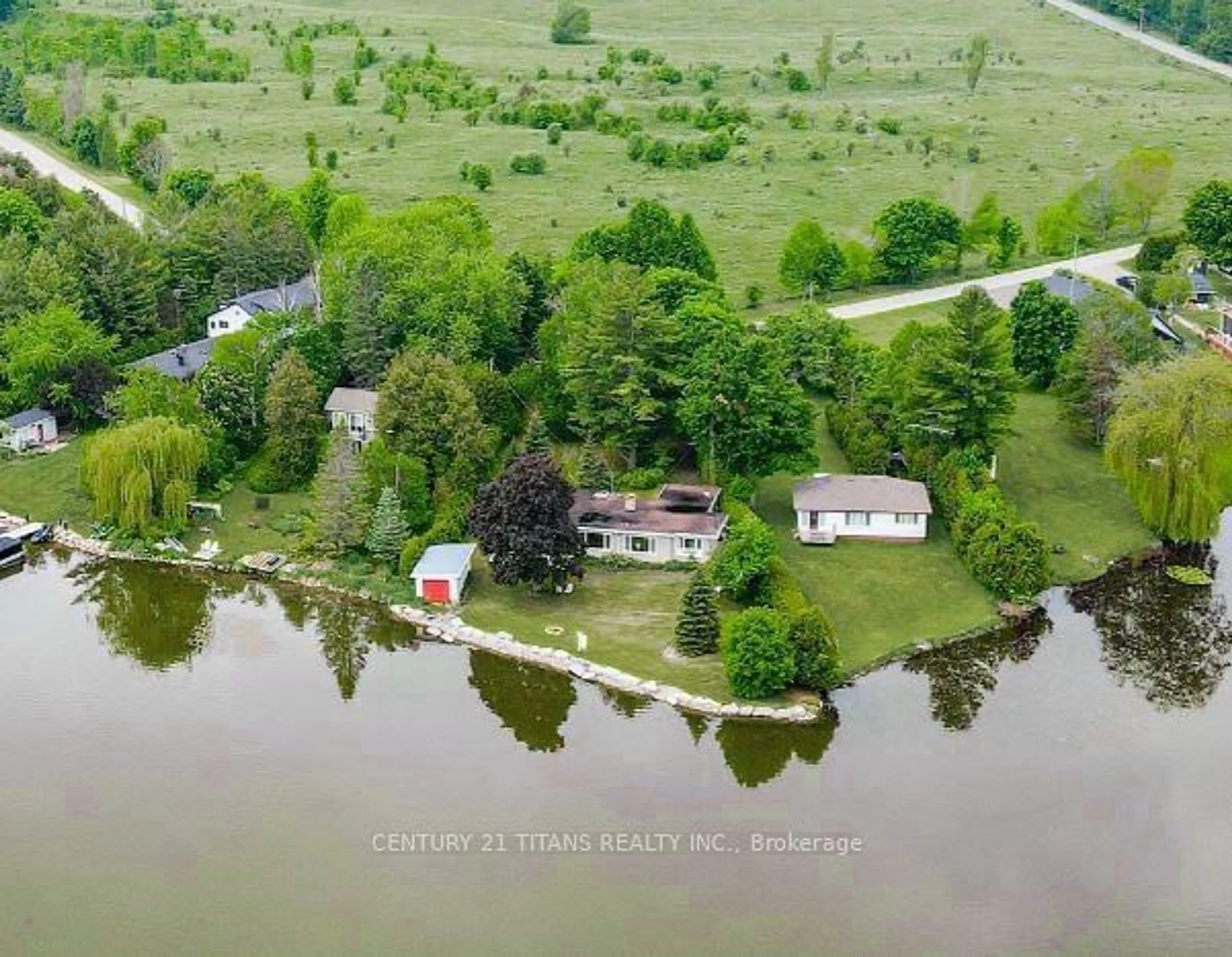 A pic from outside/outdoor area/front of a property/back of a property/a pic from drone, water/lake/river/ocean view for 21 Glassford Rd, Kawartha Lakes Ontario K0M 2C0