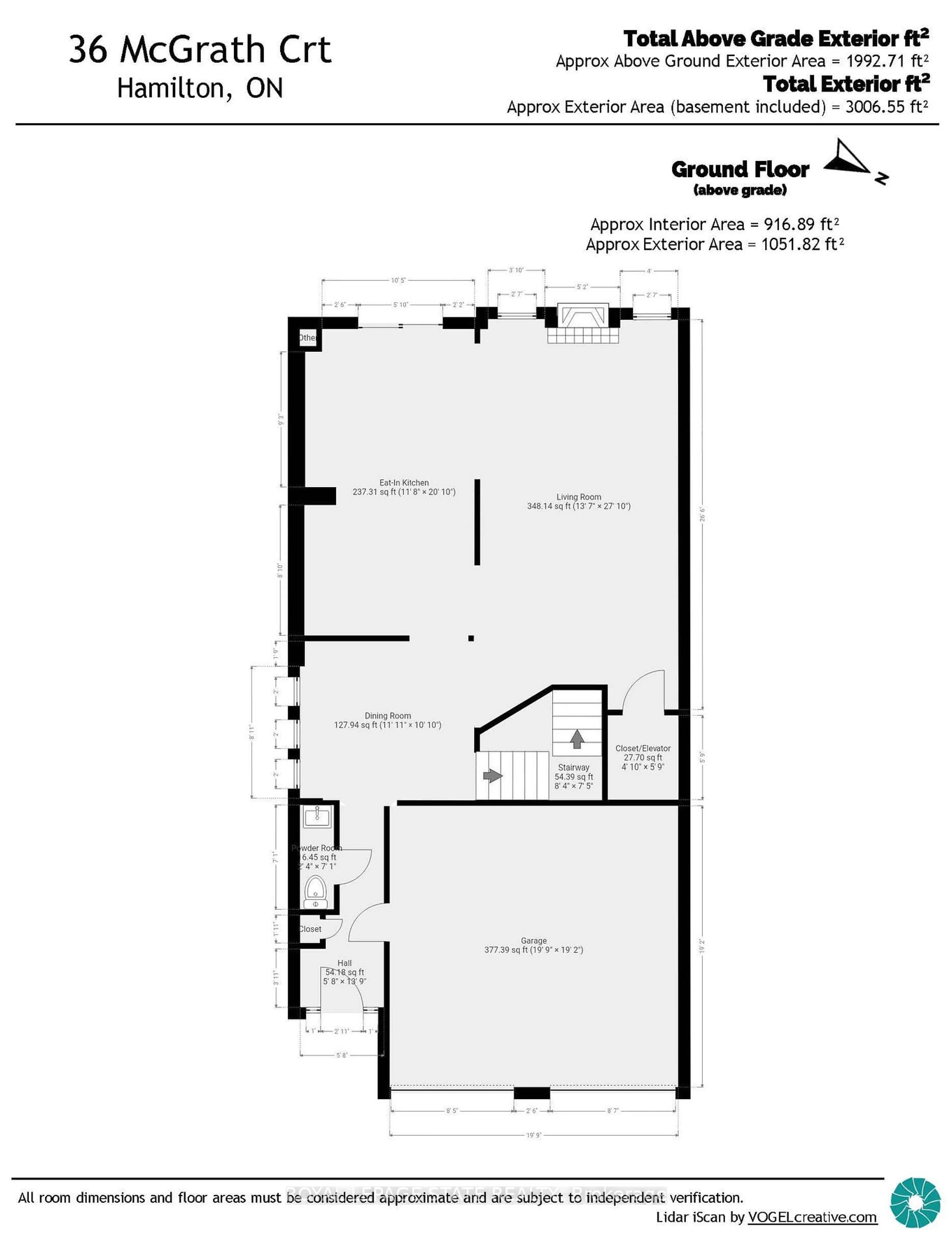 Floor plan for 36 McGrath Crt, Hamilton Ontario L9H 0A5