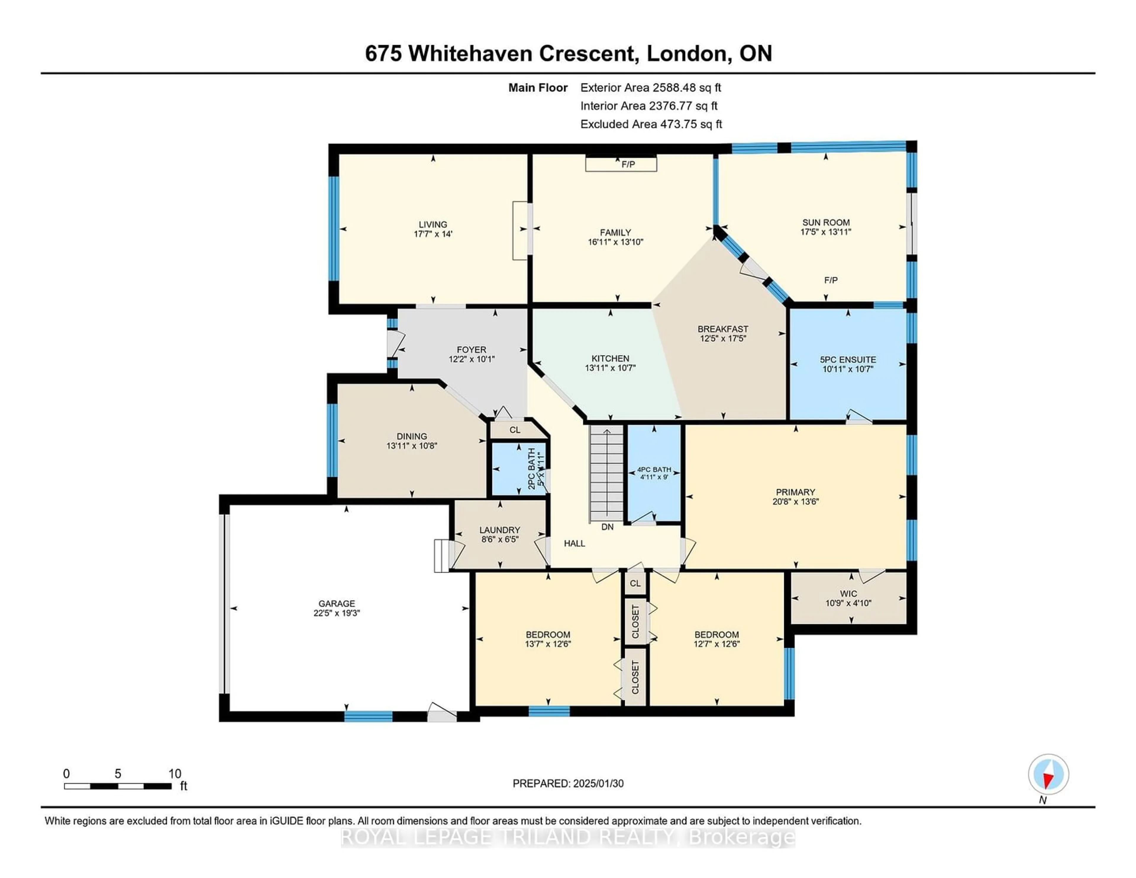 Floor plan for 675 Whitehaven Cres, London Ontario N6G 4V6