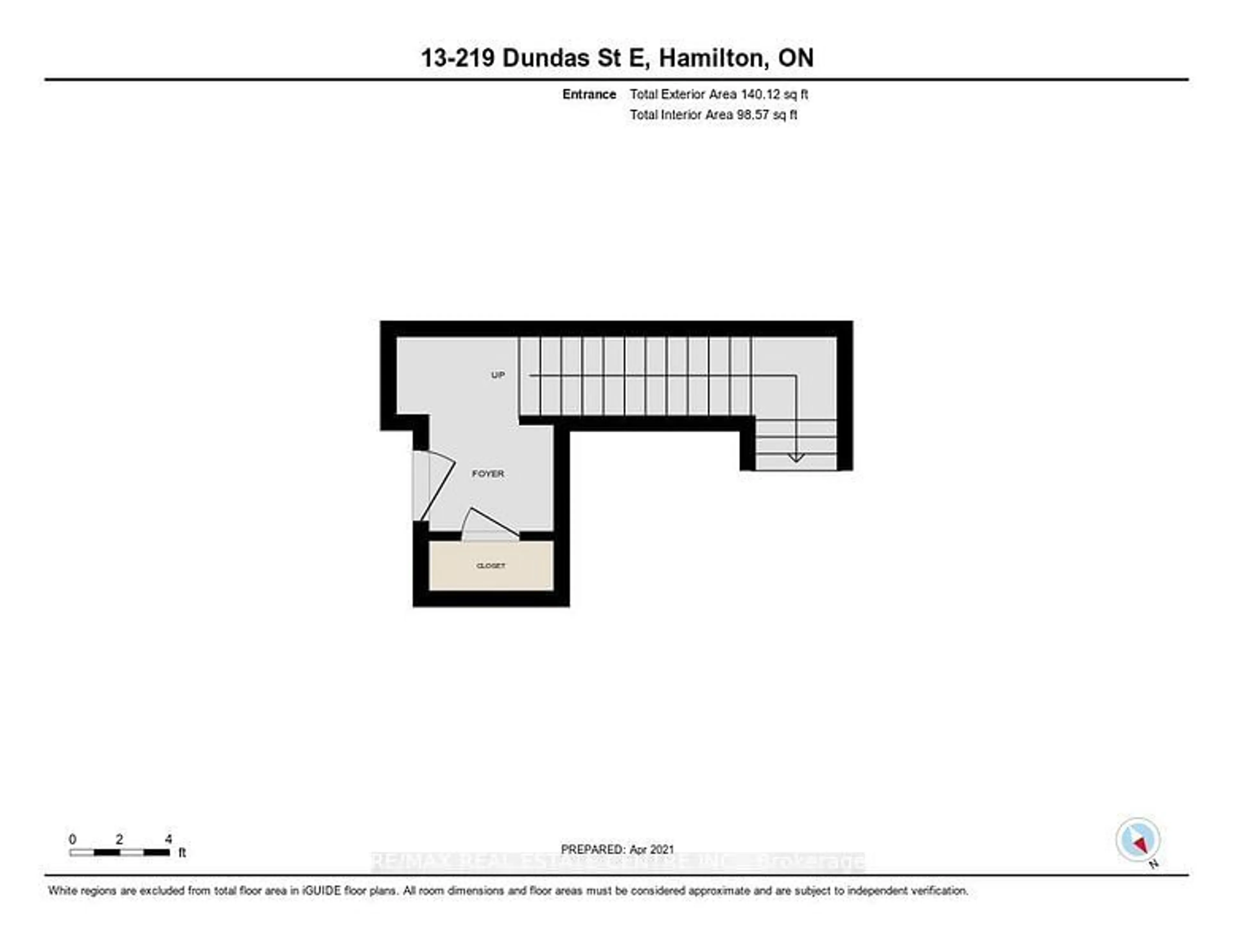 Floor plan for 219 Dundas St #13, Hamilton Ontario L8B 1V9