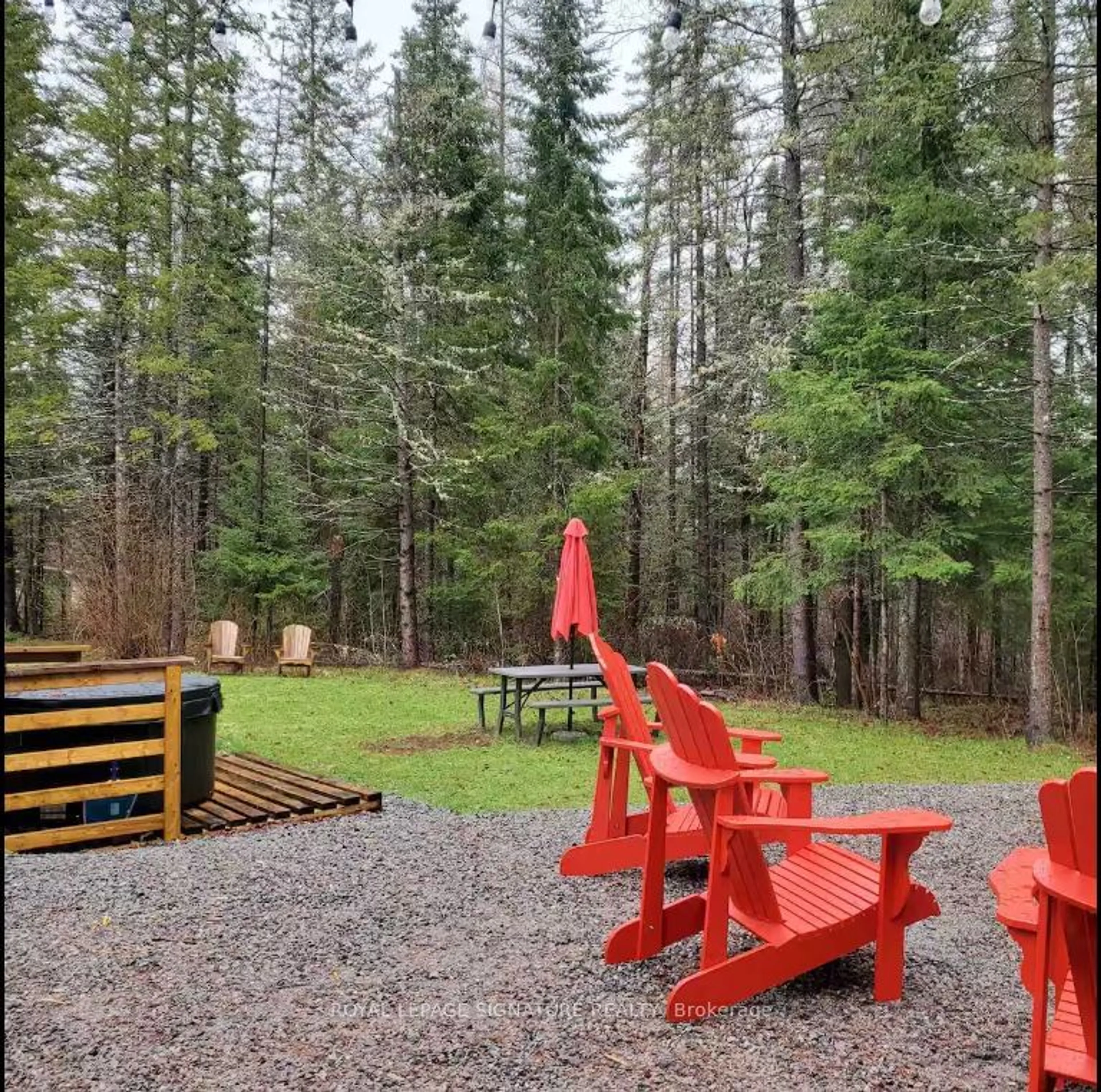 Patio, forest/trees view for 44 Burlanyett Rd, Hastings Highlands Ontario K0L 2R0