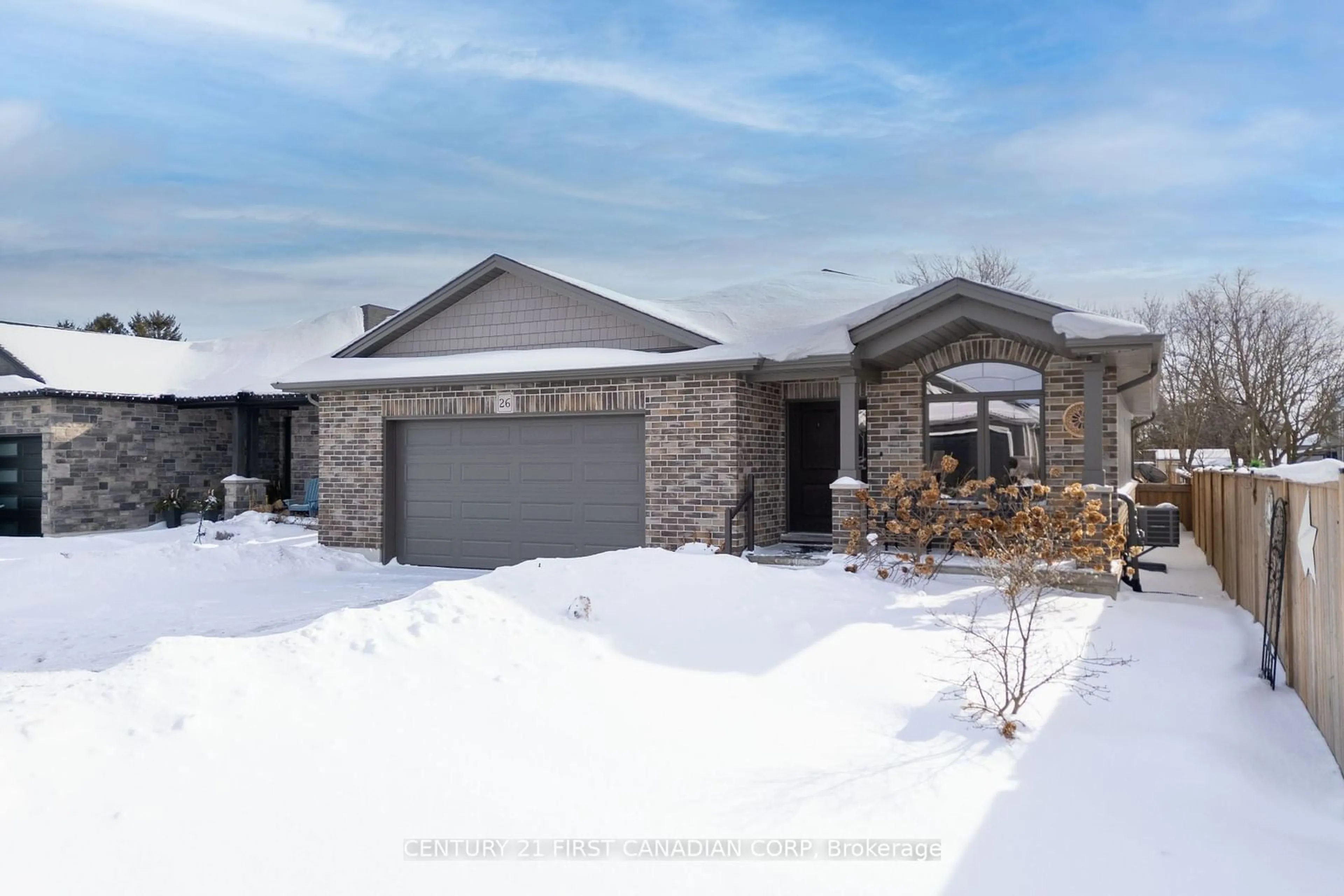 Home with brick exterior material, street for 26 Hardy Crt, Lucan Biddulph Ontario N0M 2J0