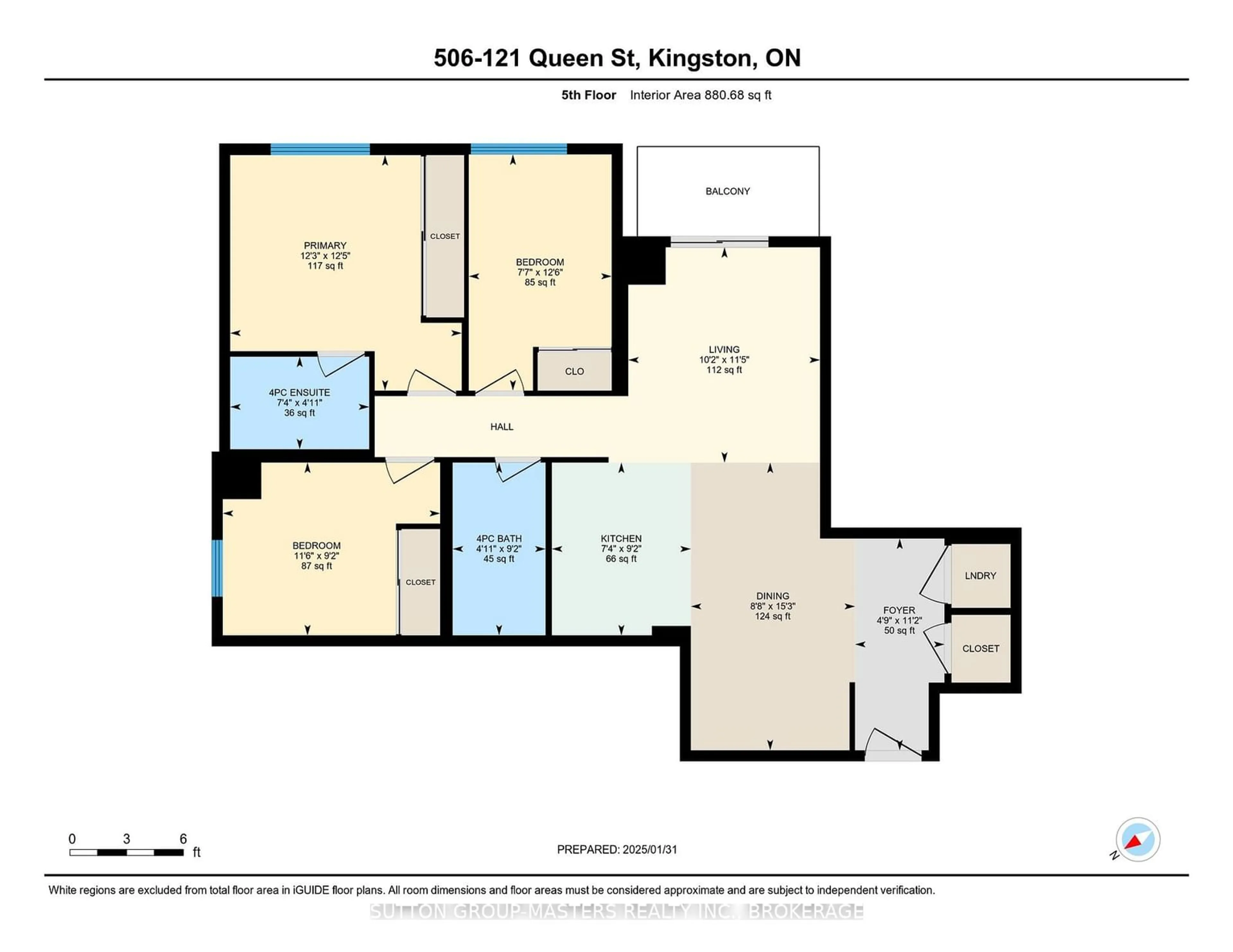 Floor plan for 121 Queen St #506, Kingston Ontario K7K 0G6