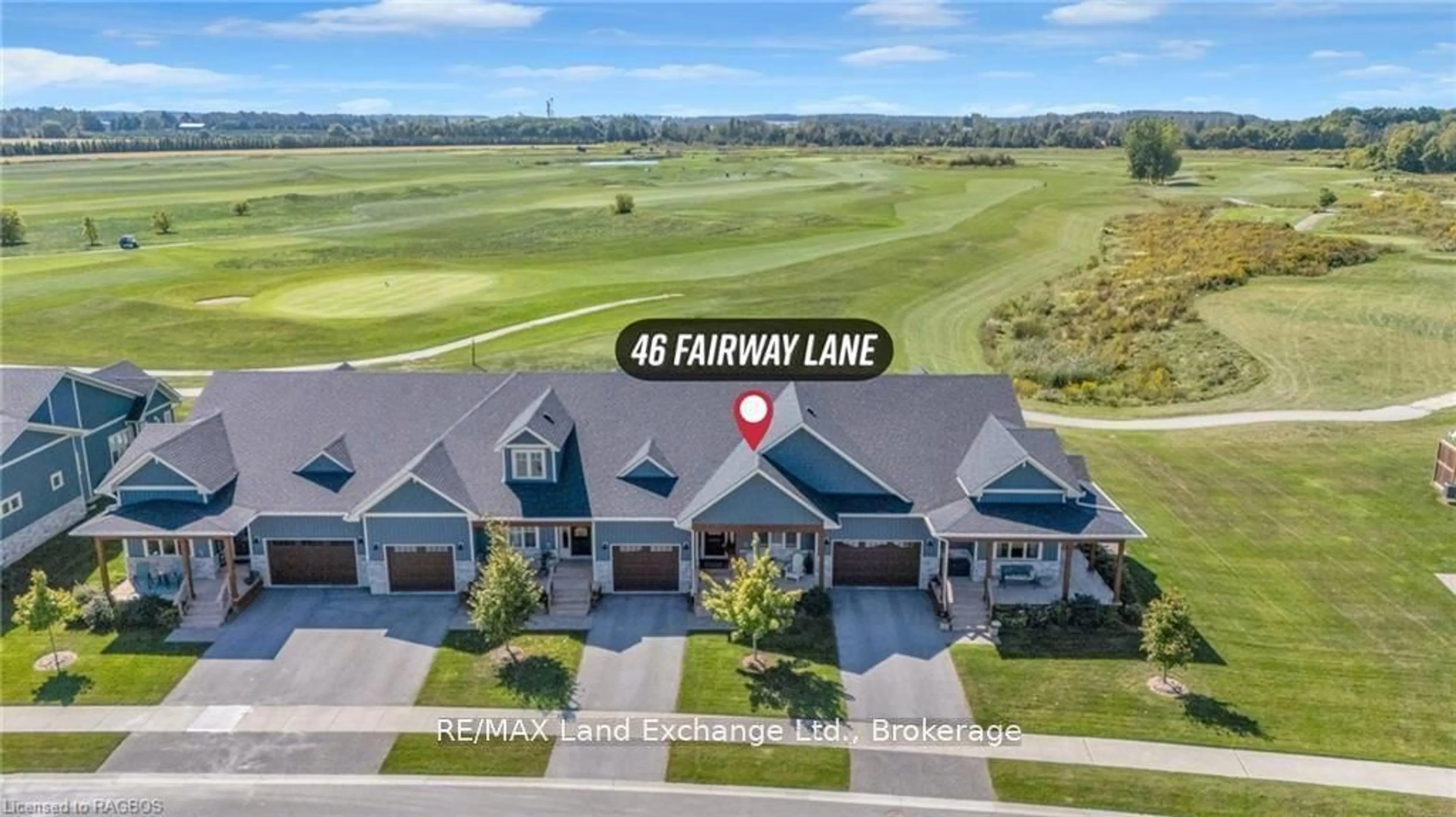 A pic from outside/outdoor area/front of a property/back of a property/a pic from drone, water/lake/river/ocean view for 46 FAIRWAY Lane #34, Saugeen Shores Ontario N0H 2C3