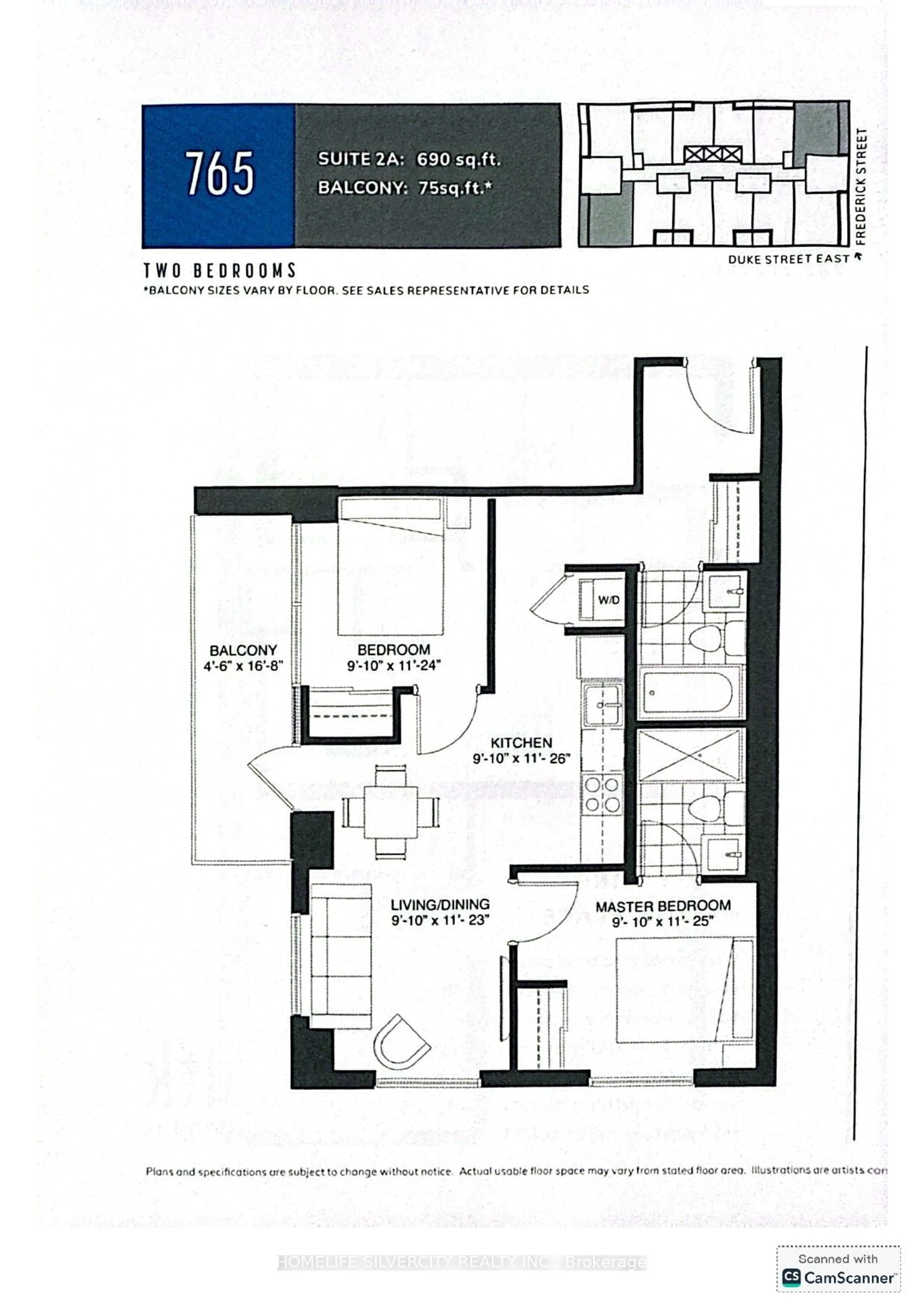 Floor plan for 60 Frederick St #3302, Kitchener Ontario N2H 0C7