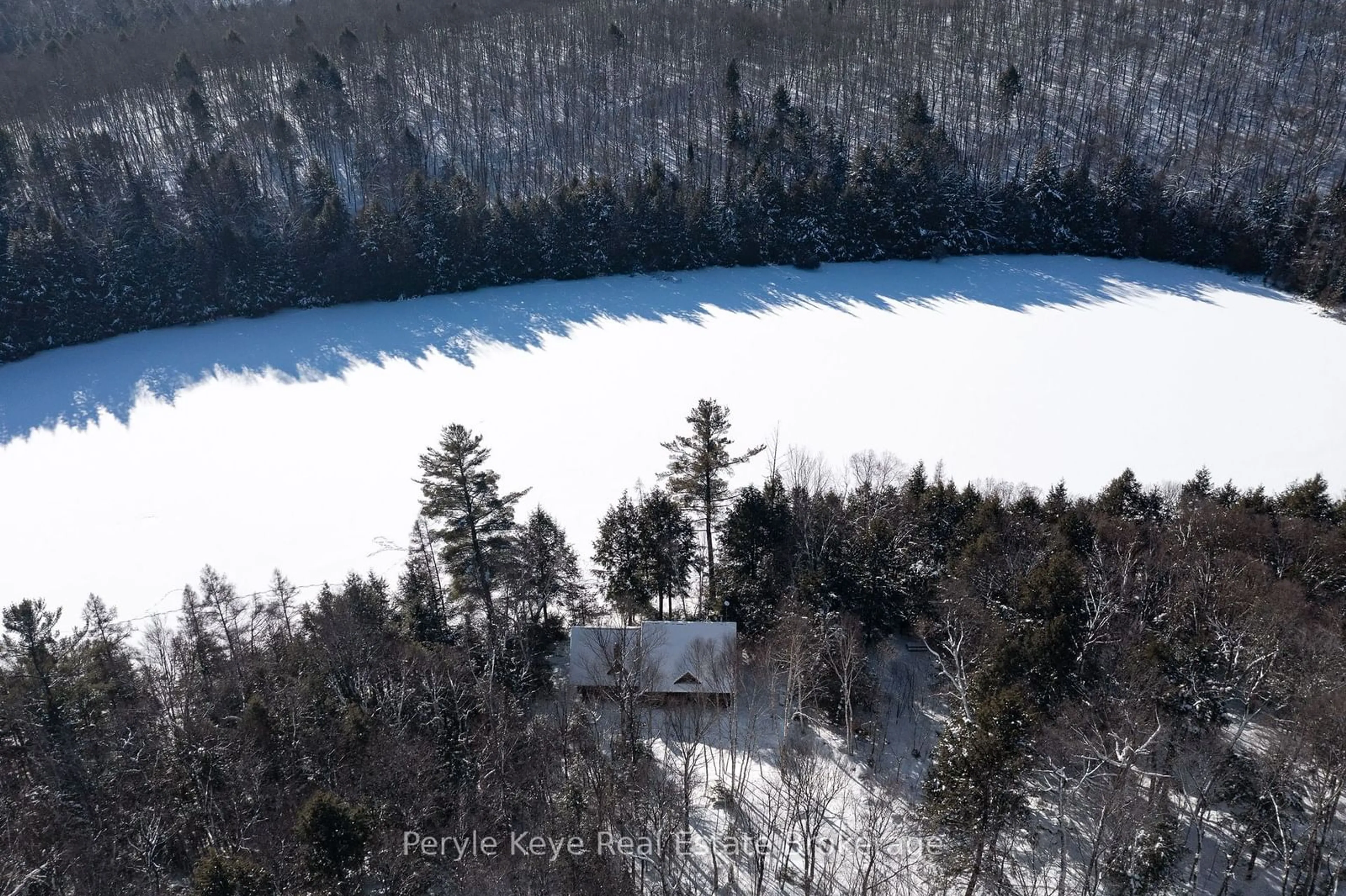 A pic from outside/outdoor area/front of a property/back of a property/a pic from drone, water/lake/river/ocean view for 571A Island Lake Rd, Kearney Ontario P0A 1M0