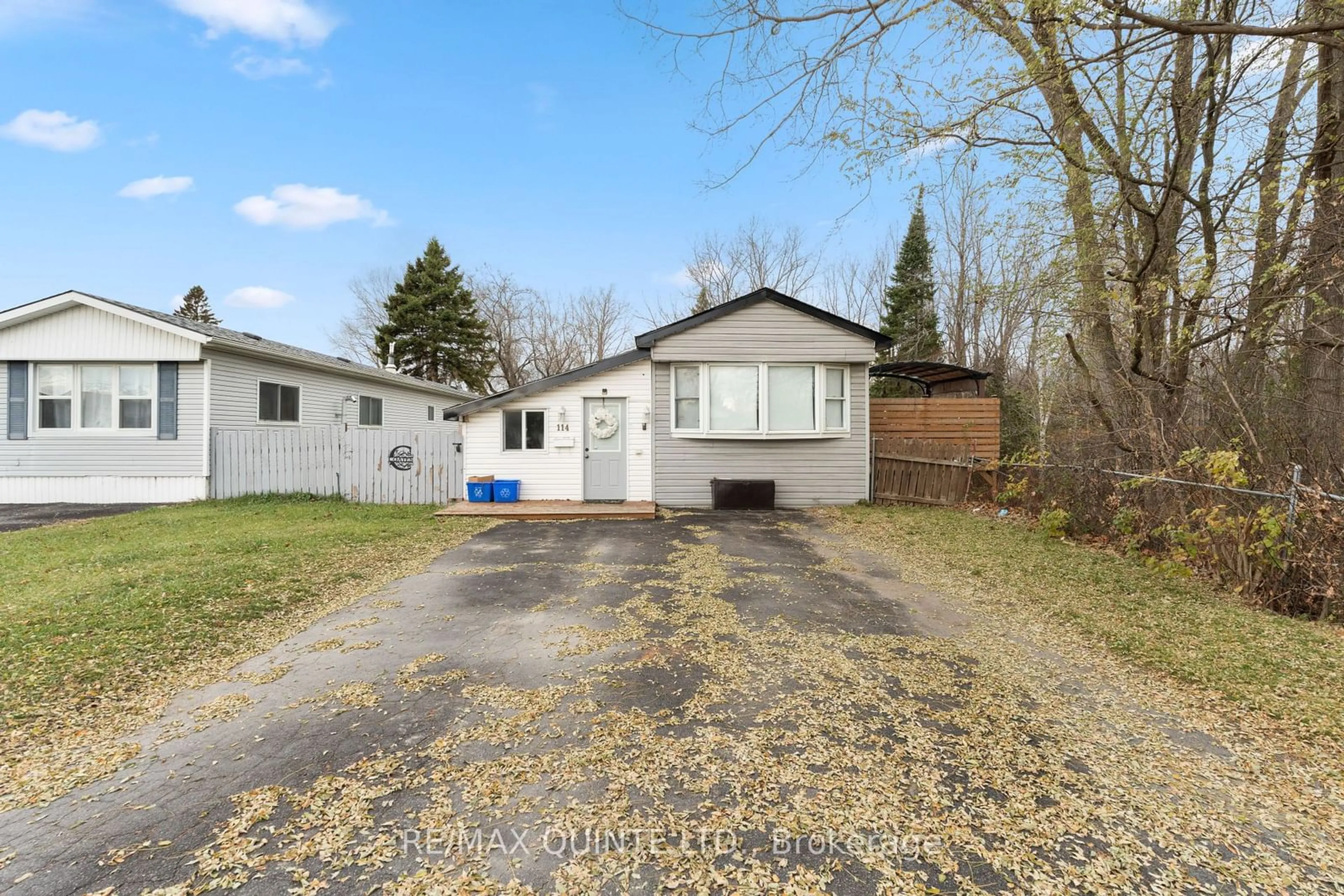 A pic from outside/outdoor area/front of a property/back of a property/a pic from drone, street for 529 Old Highway 2 #114, Quinte West Ontario K8V 5P5