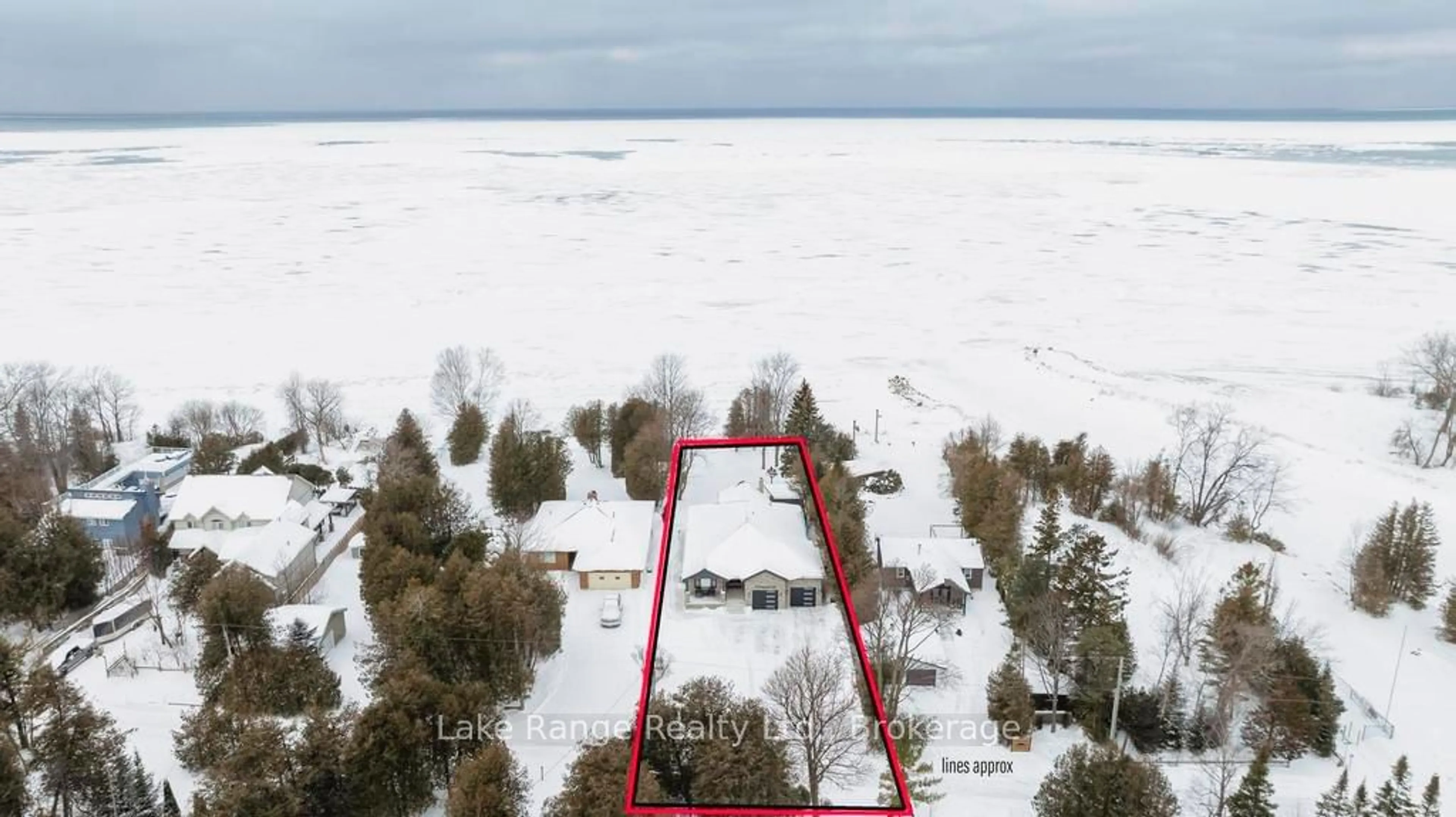 A pic from outside/outdoor area/front of a property/back of a property/a pic from drone, water/lake/river/ocean view for 677 Lakeside Tr, Huron-Kinloss Ontario N0G 2R0