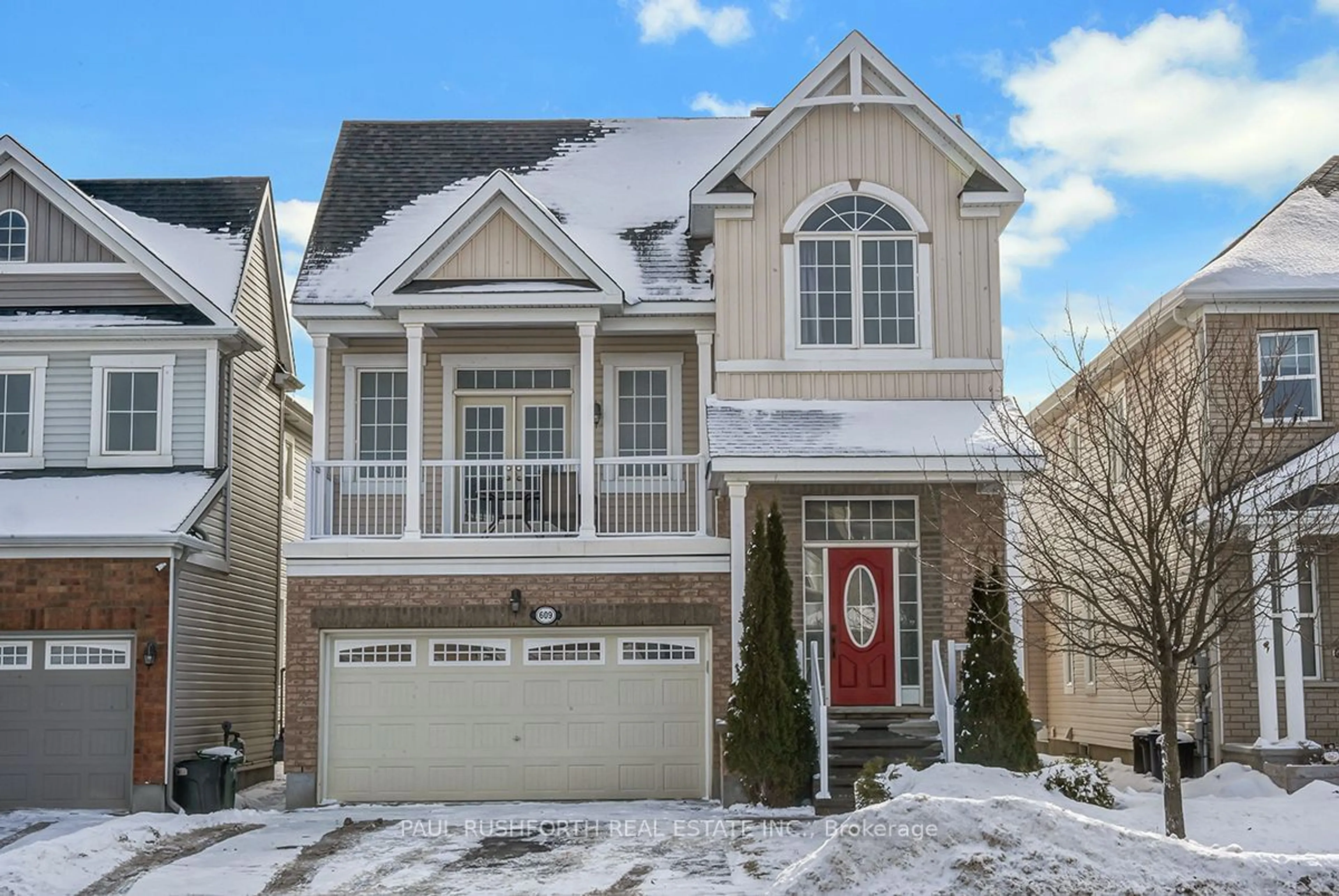 Home with brick exterior material, street for 609 Dundonald Dr, Barrhaven Ontario K2J 5Y8