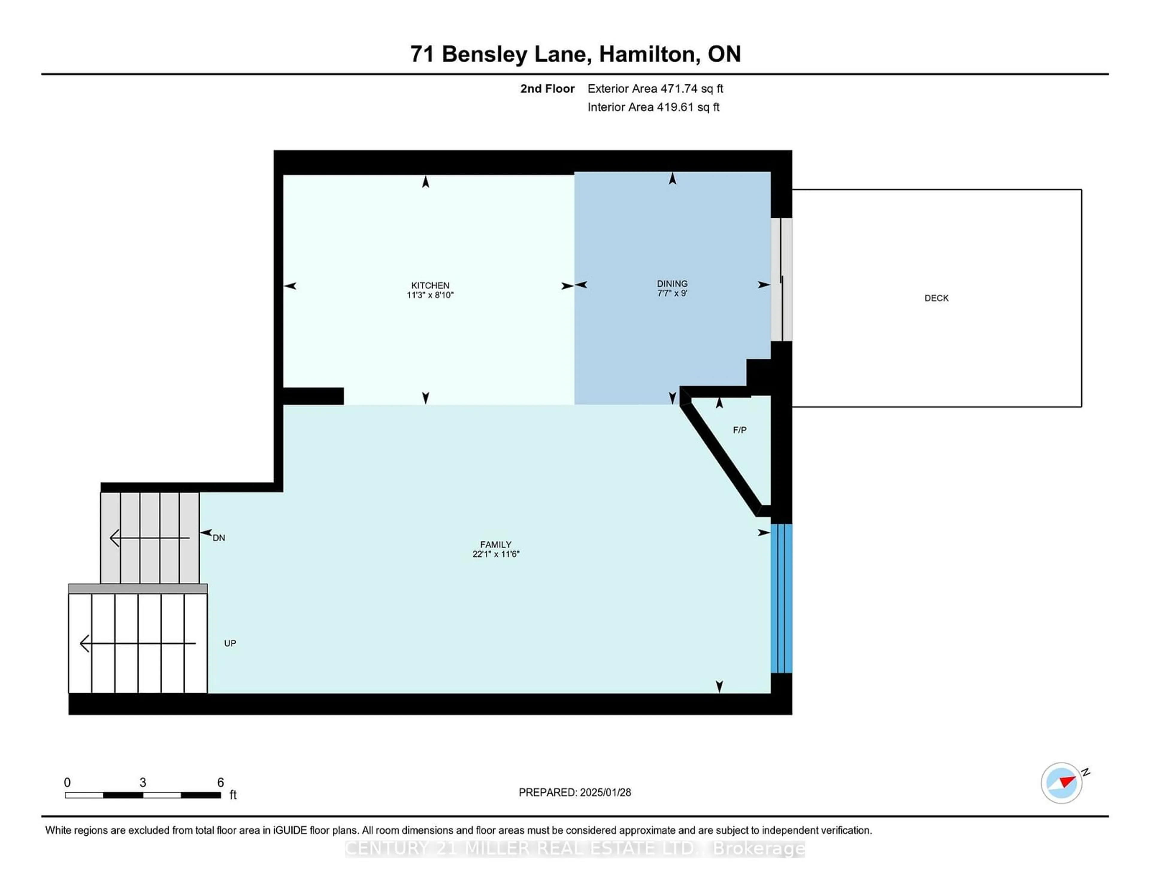 Floor plan for 71 Bensley Lane, Hamilton Ontario L9C 0E9