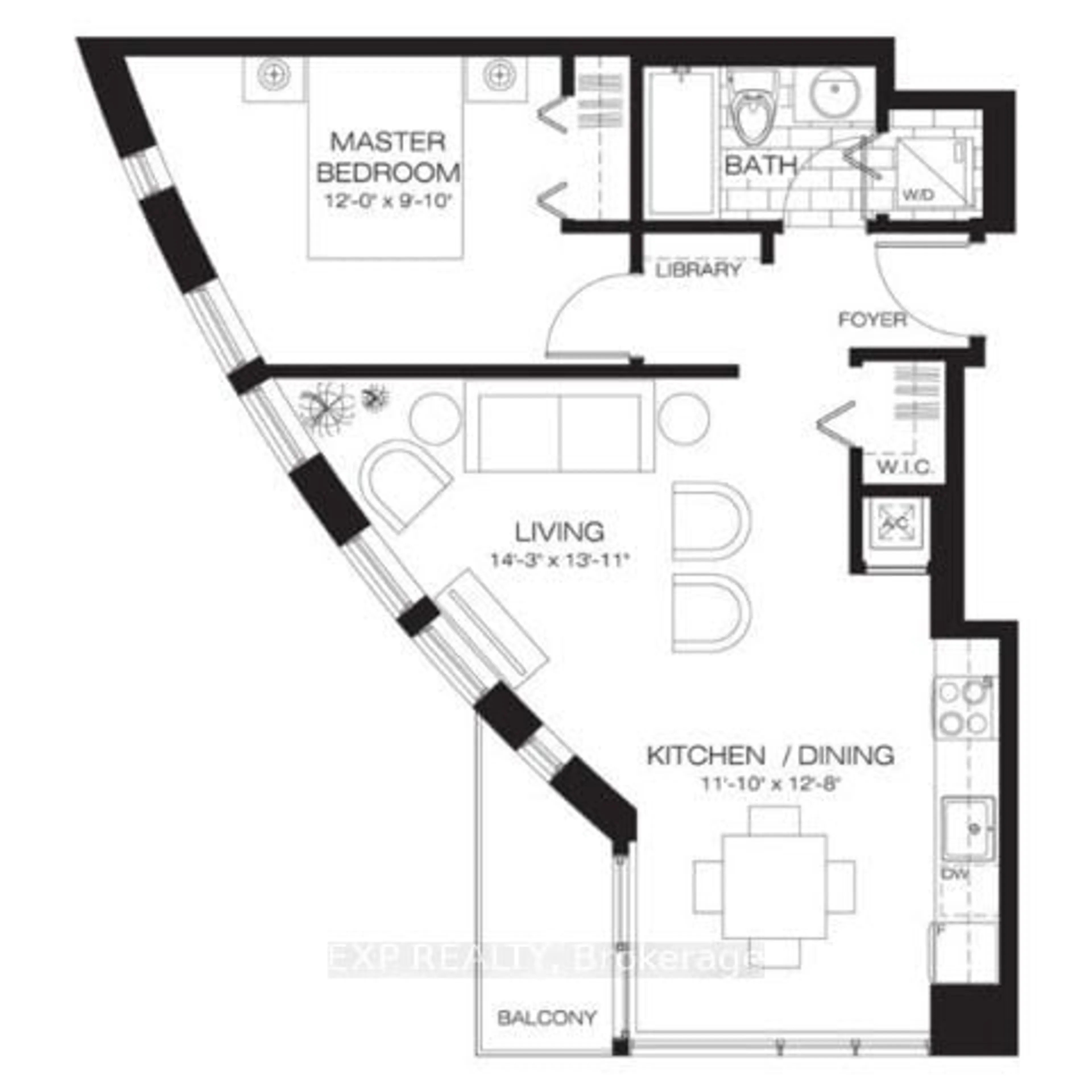 Floor plan for 40 NEPEAN St #705, Ottawa Centre Ontario K2P 0X5