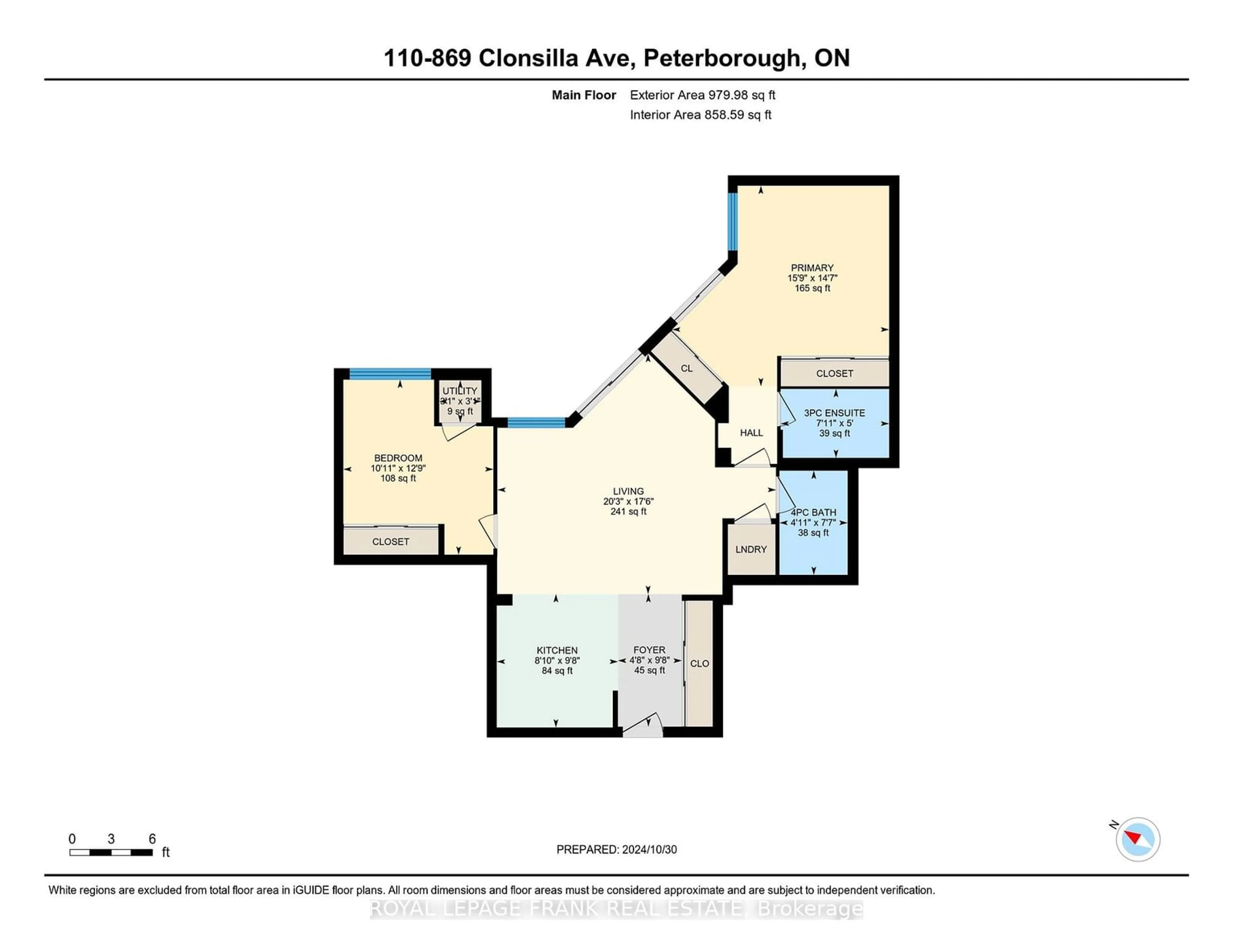 Floor plan for 869 Clonsilla Ave #110, Peterborough Ontario K9J 0B7