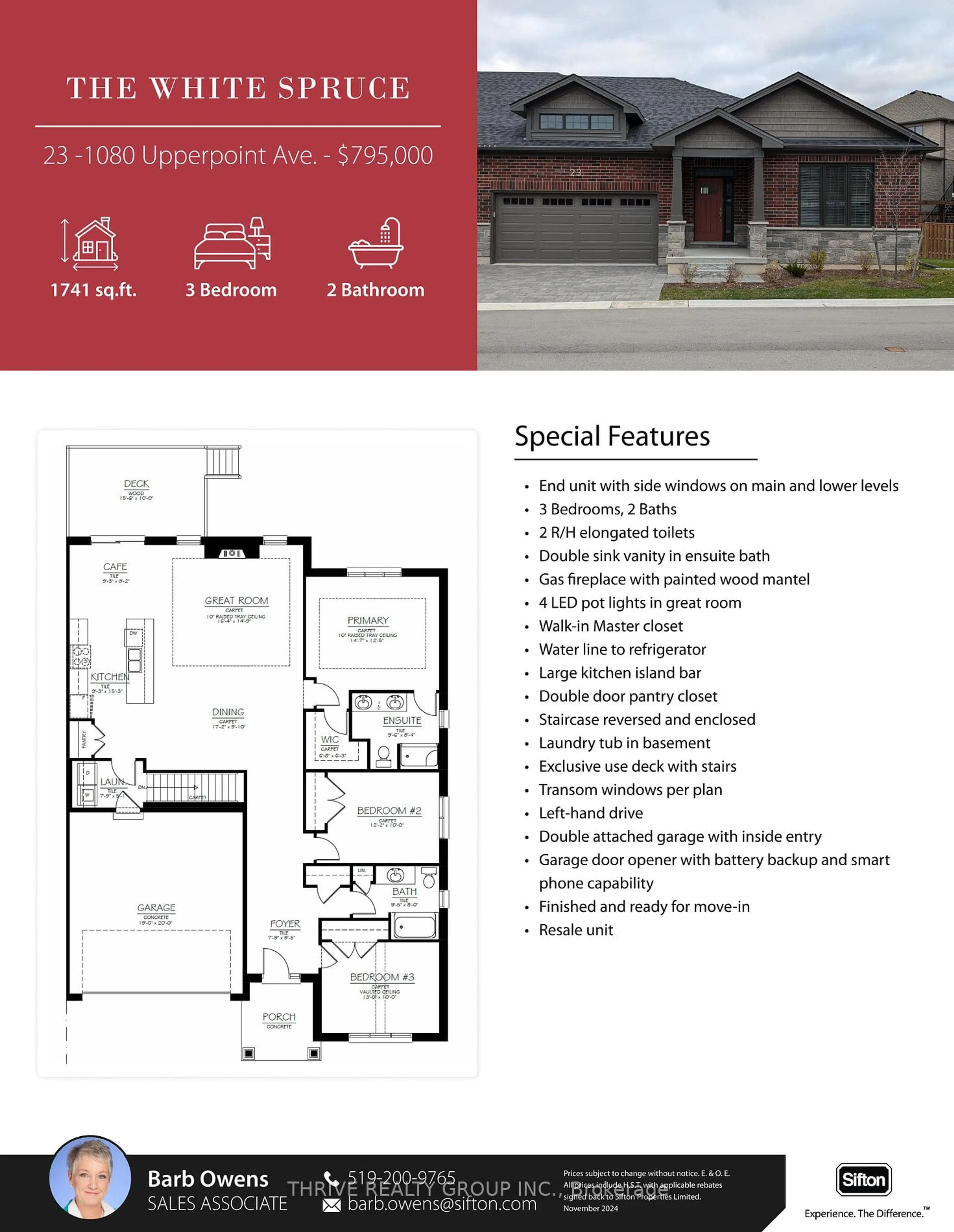 Floor plan for 1080 Upperpoint Ave #23, London Ontario N6K 0K2