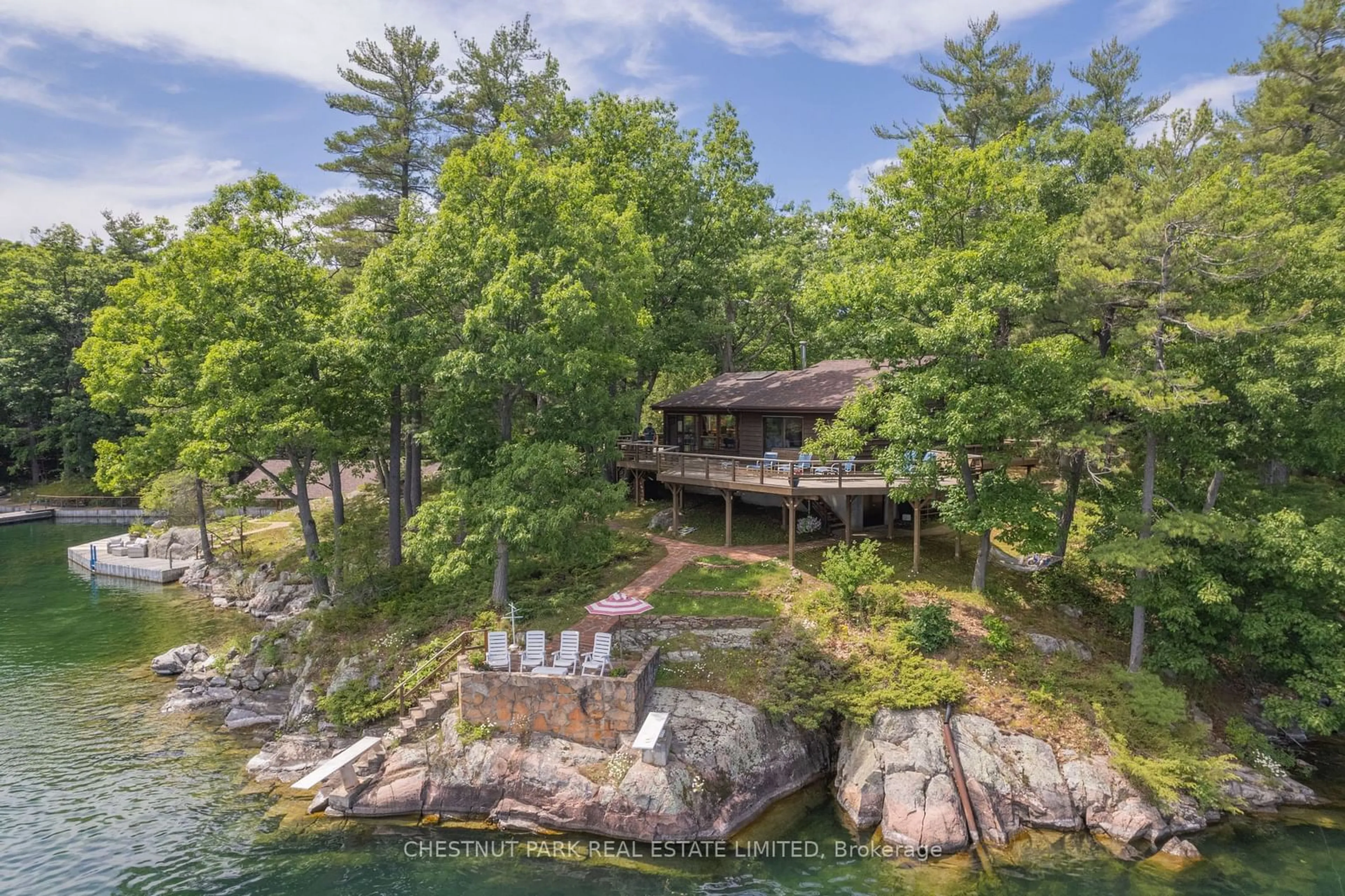 A pic from outside/outdoor area/front of a property/back of a property/a pic from drone, water/lake/river/ocean view for 1 Hickey Island, Leeds and the Thousand Islands Ontario K0E 1L0