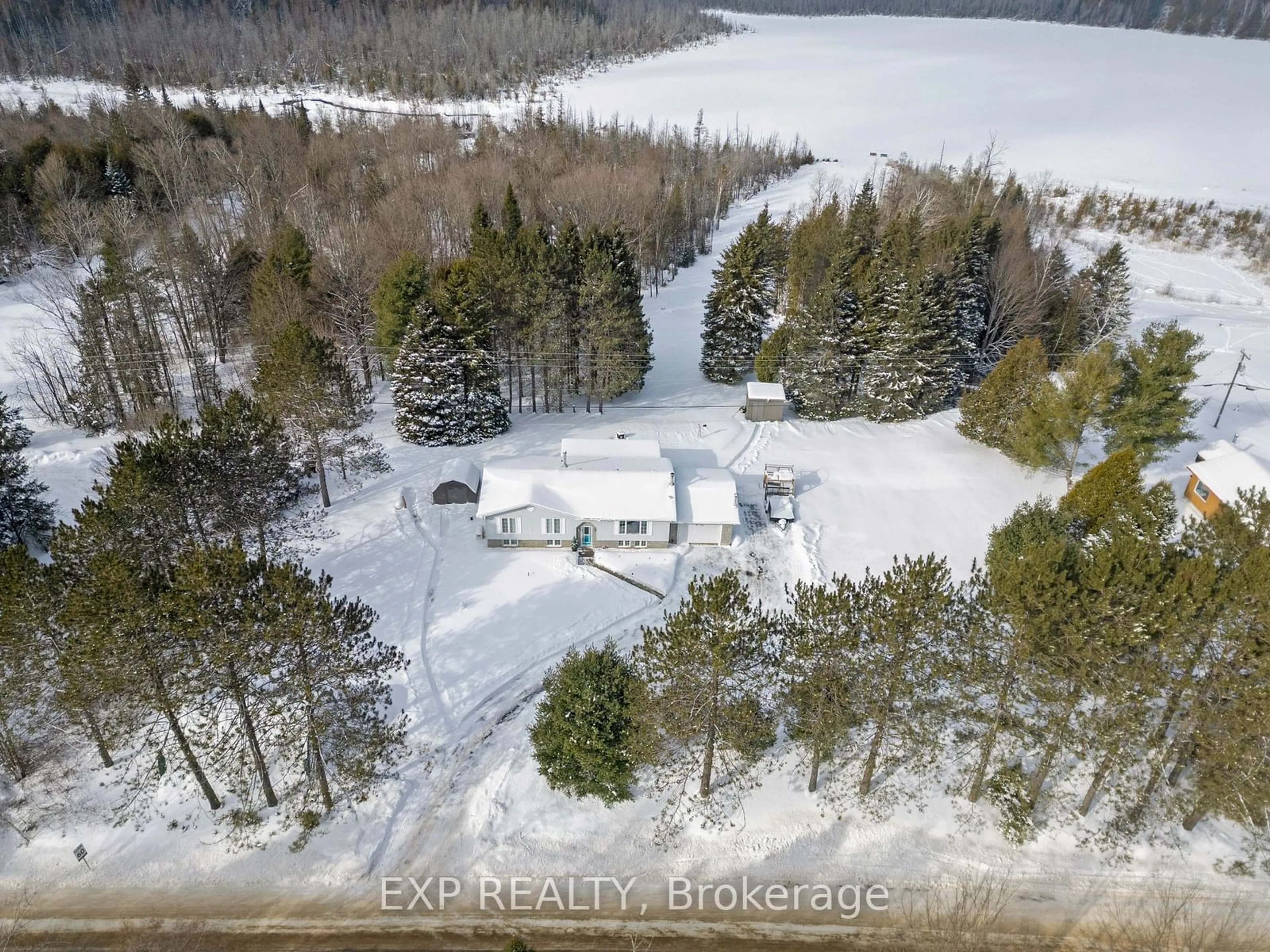 A pic from outside/outdoor area/front of a property/back of a property/a pic from drone, water/lake/river/ocean view for 1719 Weslemkoon Lake Rd, Limerick Ontario K0L 1C0