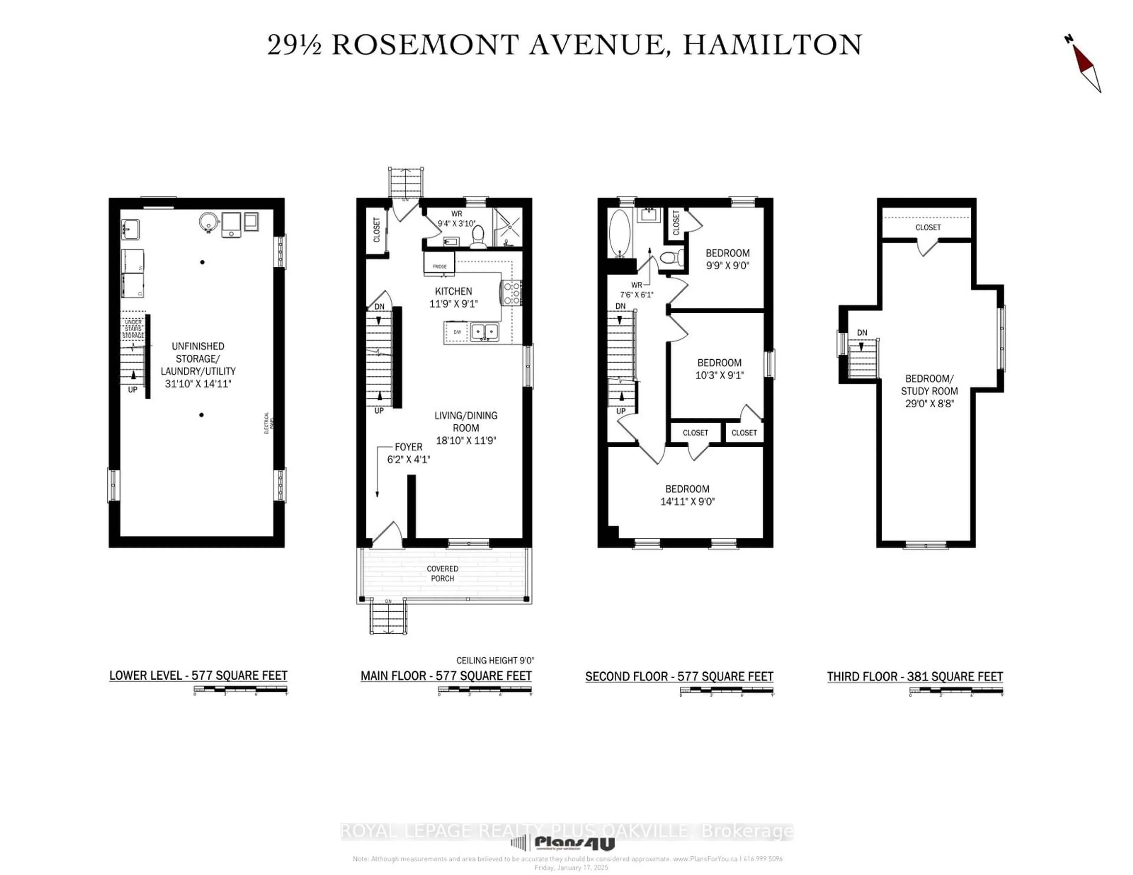 Floor plan for 29 1/2 Rosemont Ave, Hamilton Ontario L8L 2M4