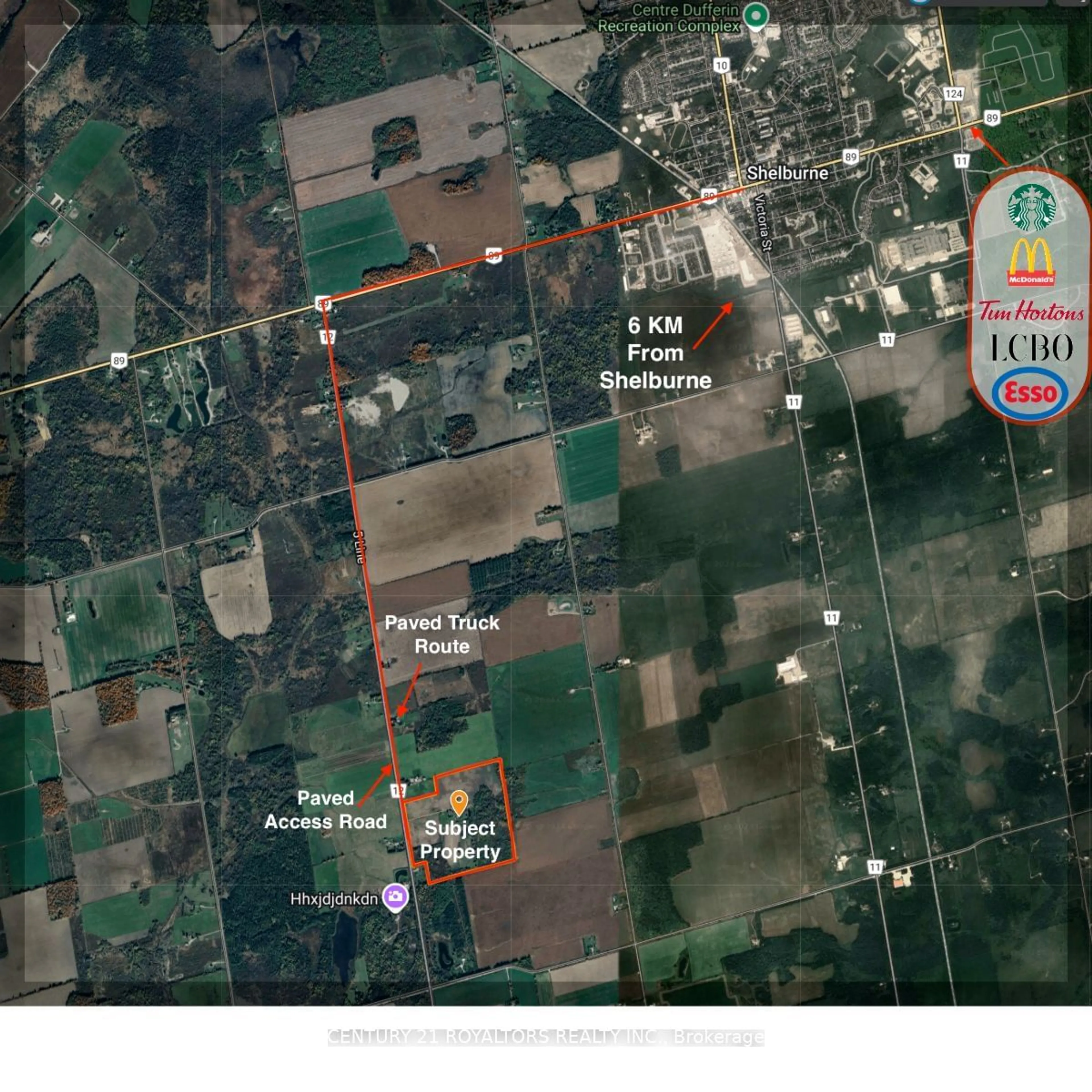 Picture of a map for 395413 County Rd, Amaranth Ontario L0N 1S5