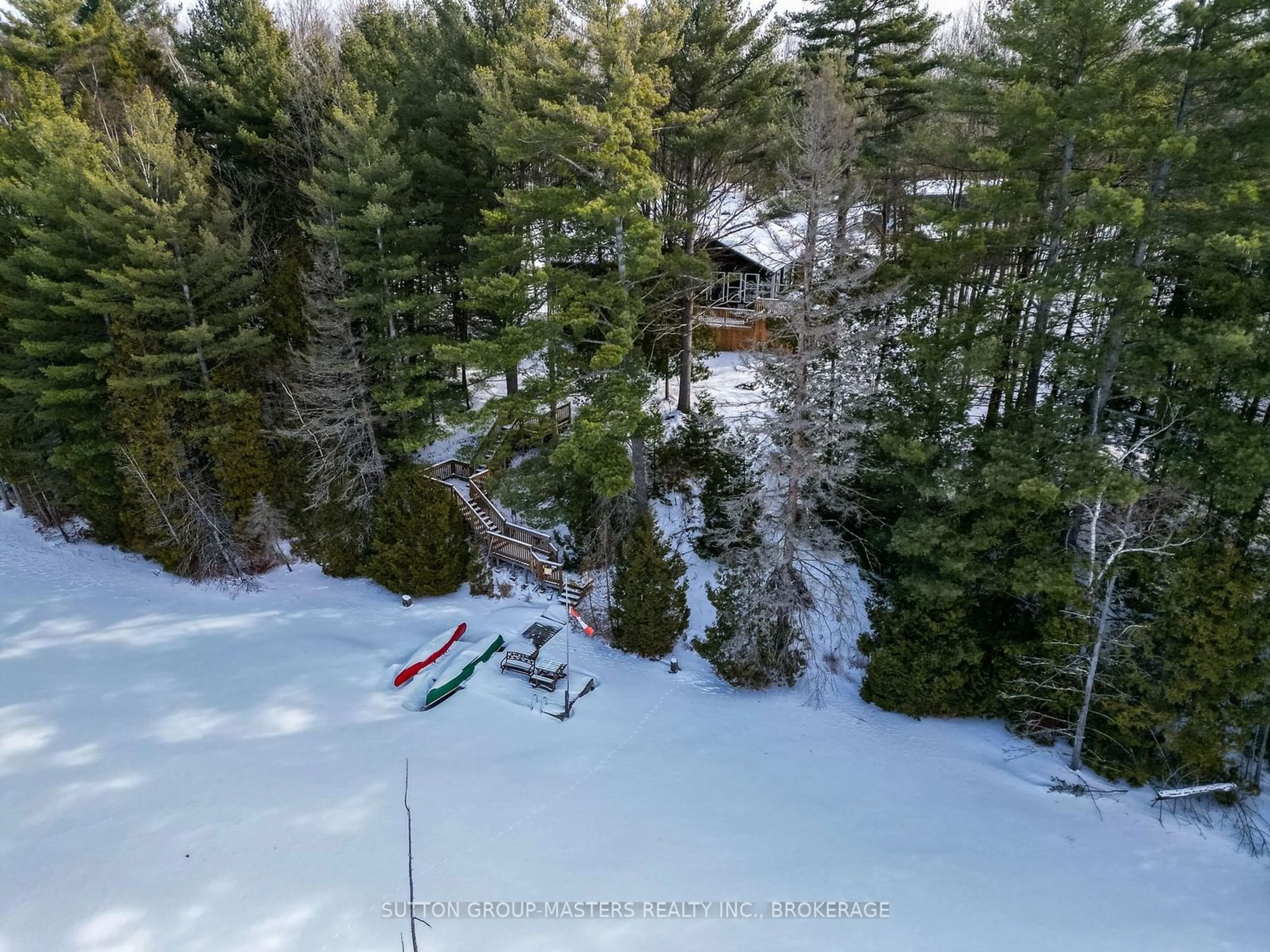 A pic from outside/outdoor area/front of a property/back of a property/a pic from drone, forest/trees view for 313 Raccoon Lake Trail Rd, Addington Highlands Ontario K0H 1Z0