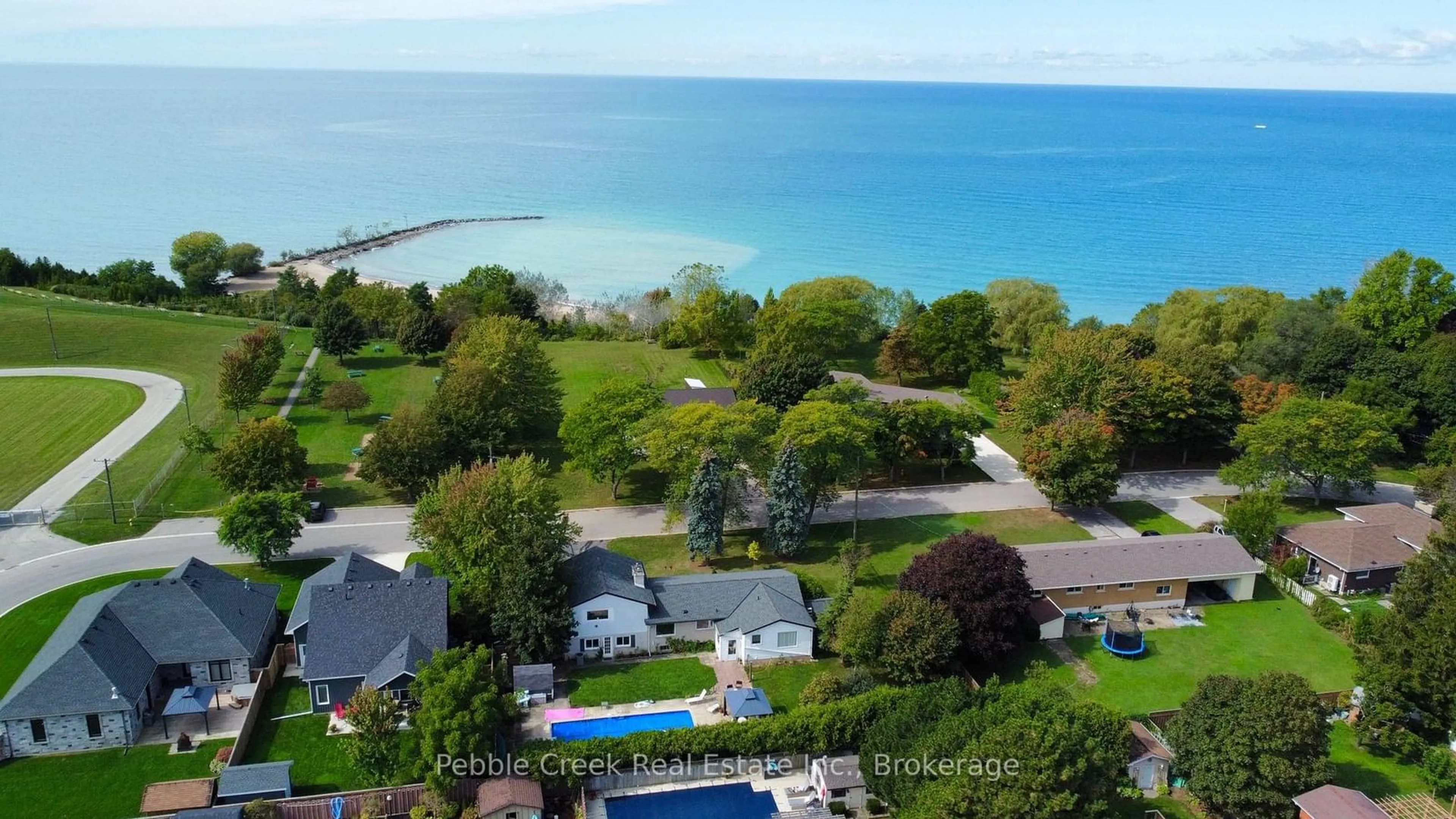 A pic from outside/outdoor area/front of a property/back of a property/a pic from drone, water/lake/river/ocean view for 317 Warren St, Goderich Ontario N7A 4G1