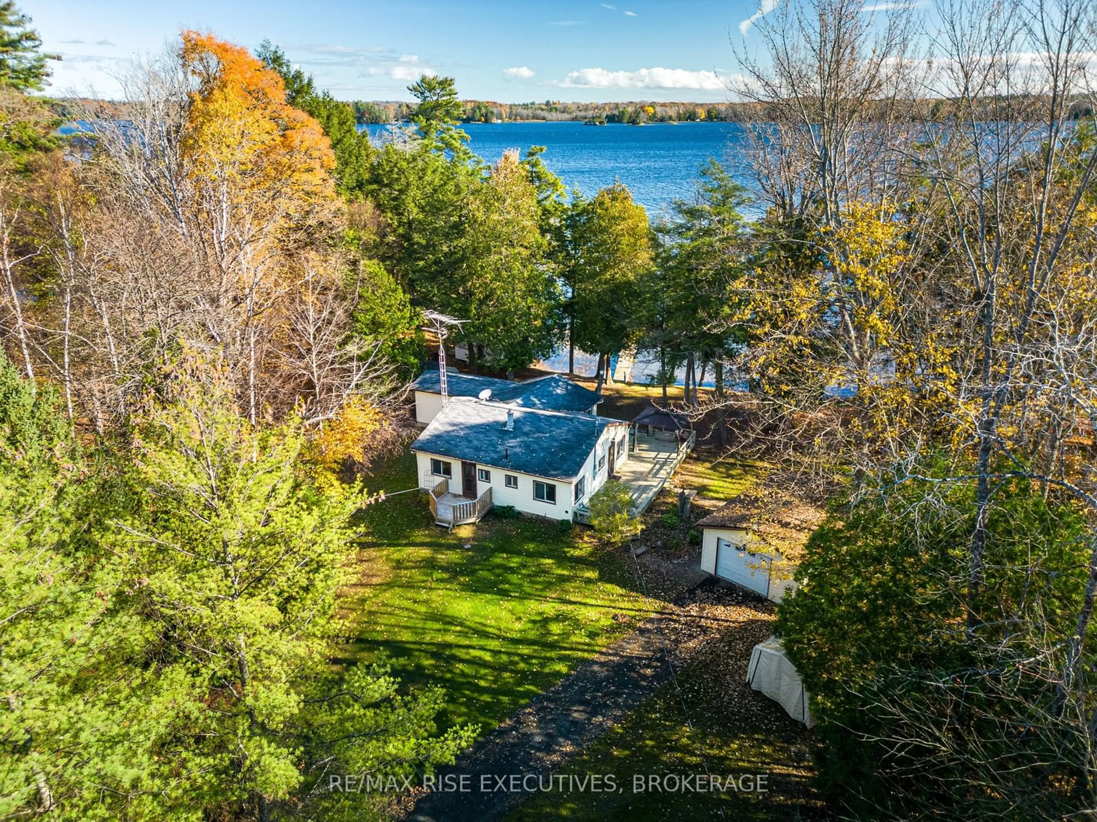 A pic from outside/outdoor area/front of a property/back of a property/a pic from drone, water/lake/river/ocean view for 1269 LB 12 Rd, Rideau Lakes Ontario K0E 1N0