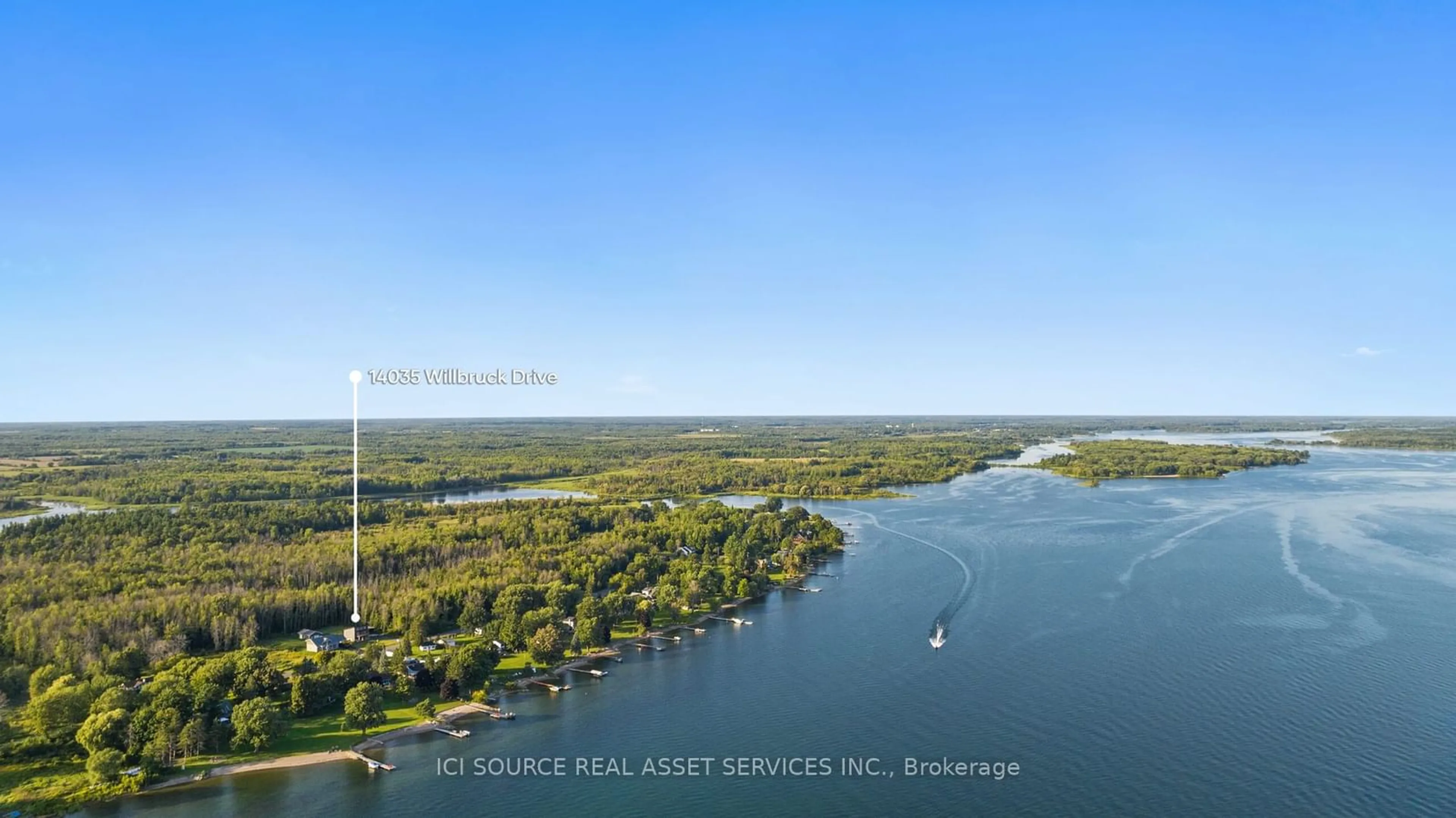 A pic from outside/outdoor area/front of a property/back of a property/a pic from drone, water/lake/river/ocean view for 14035 Willbruck Dr, South Stormont Ontario K0C 1X0