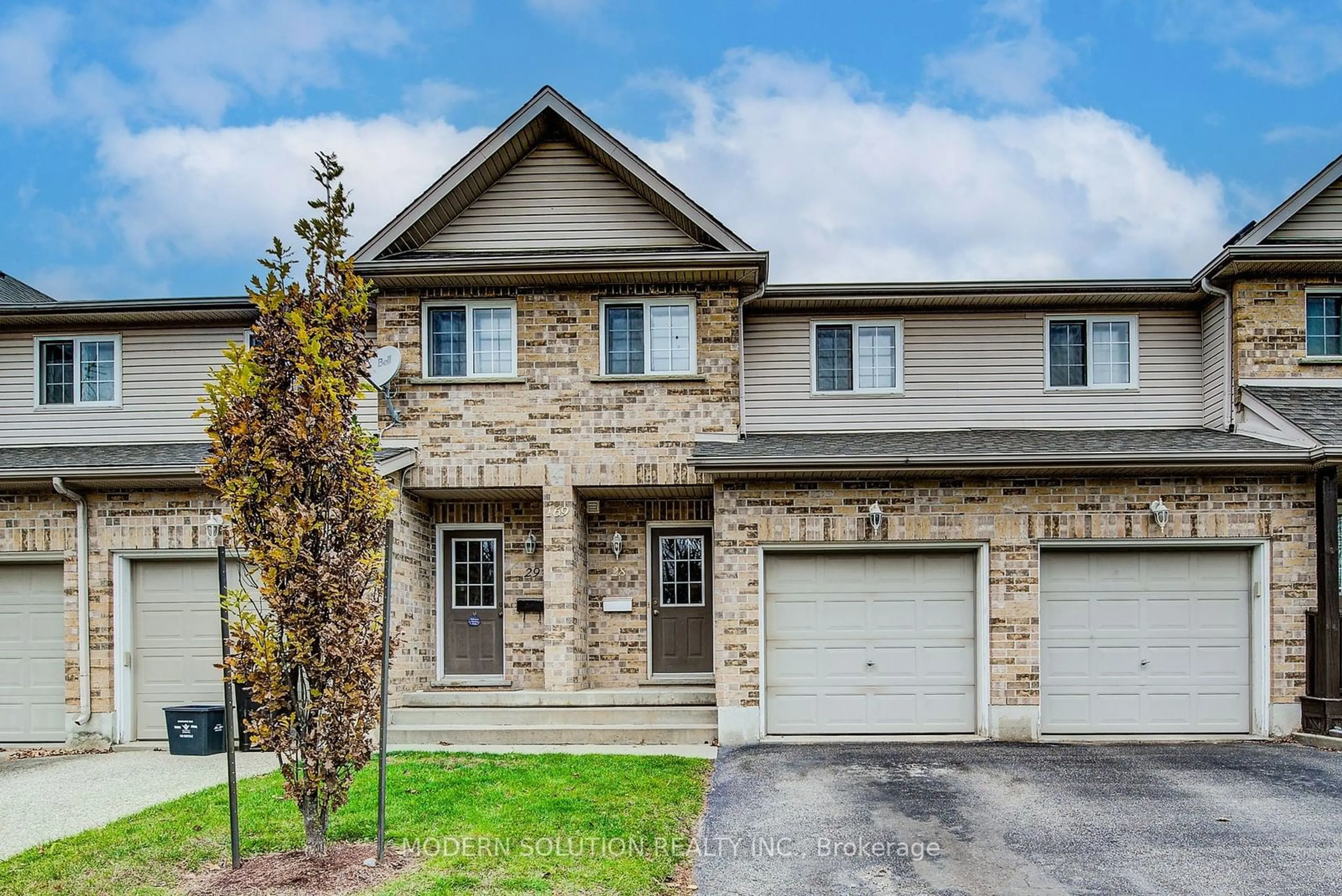 Home with brick exterior material, street for 169 Bismark Dr #28, Cambridge Ontario N1S 5C1