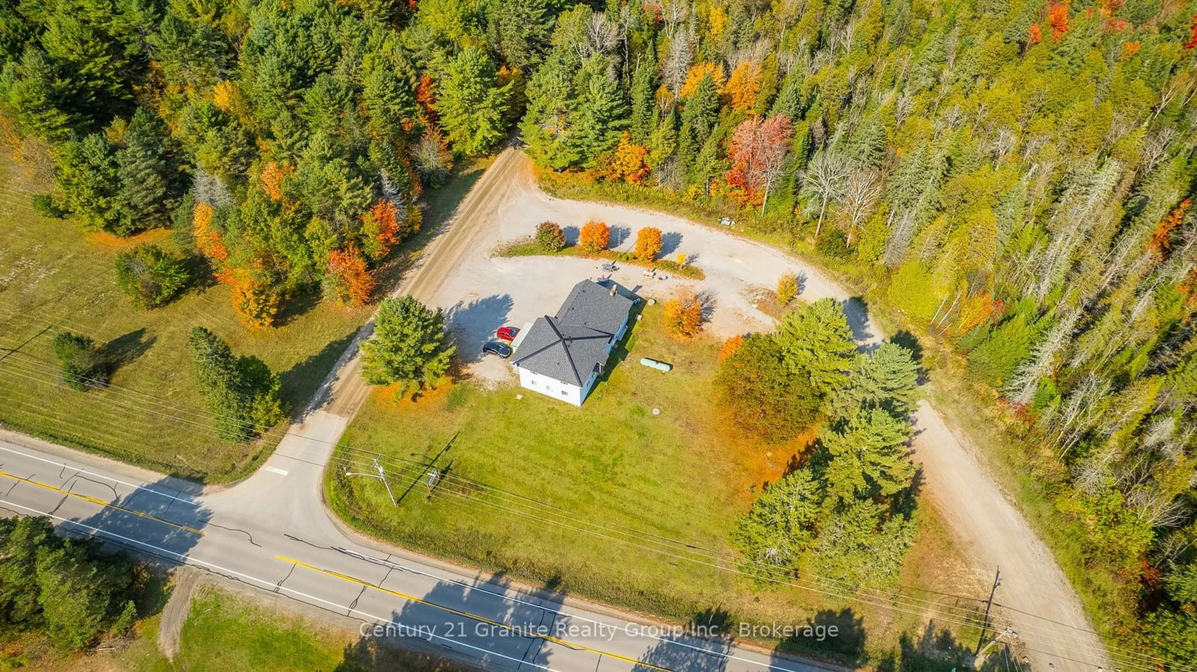 A pic from outside/outdoor area/front of a property/back of a property/a pic from drone, unknown for 1010 Billings Lake Rd, Highlands East Ontario K0M 1R0