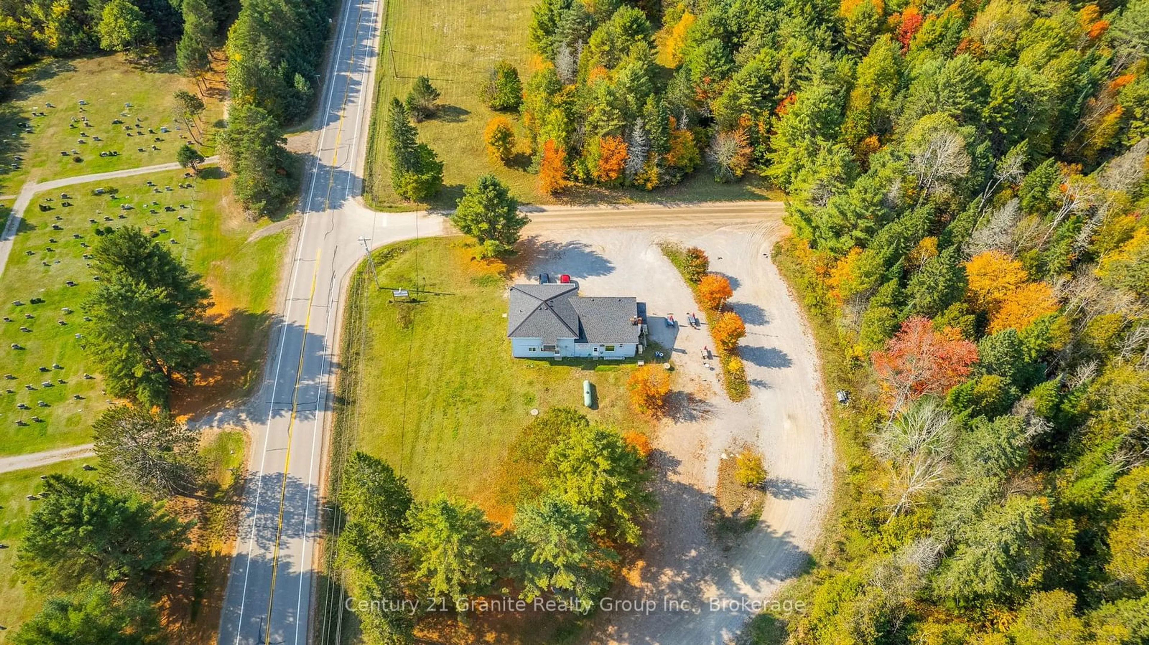 A pic from outside/outdoor area/front of a property/back of a property/a pic from drone, forest/trees view for 1010 Billings Lake Rd, Highlands East Ontario K0M 1R0