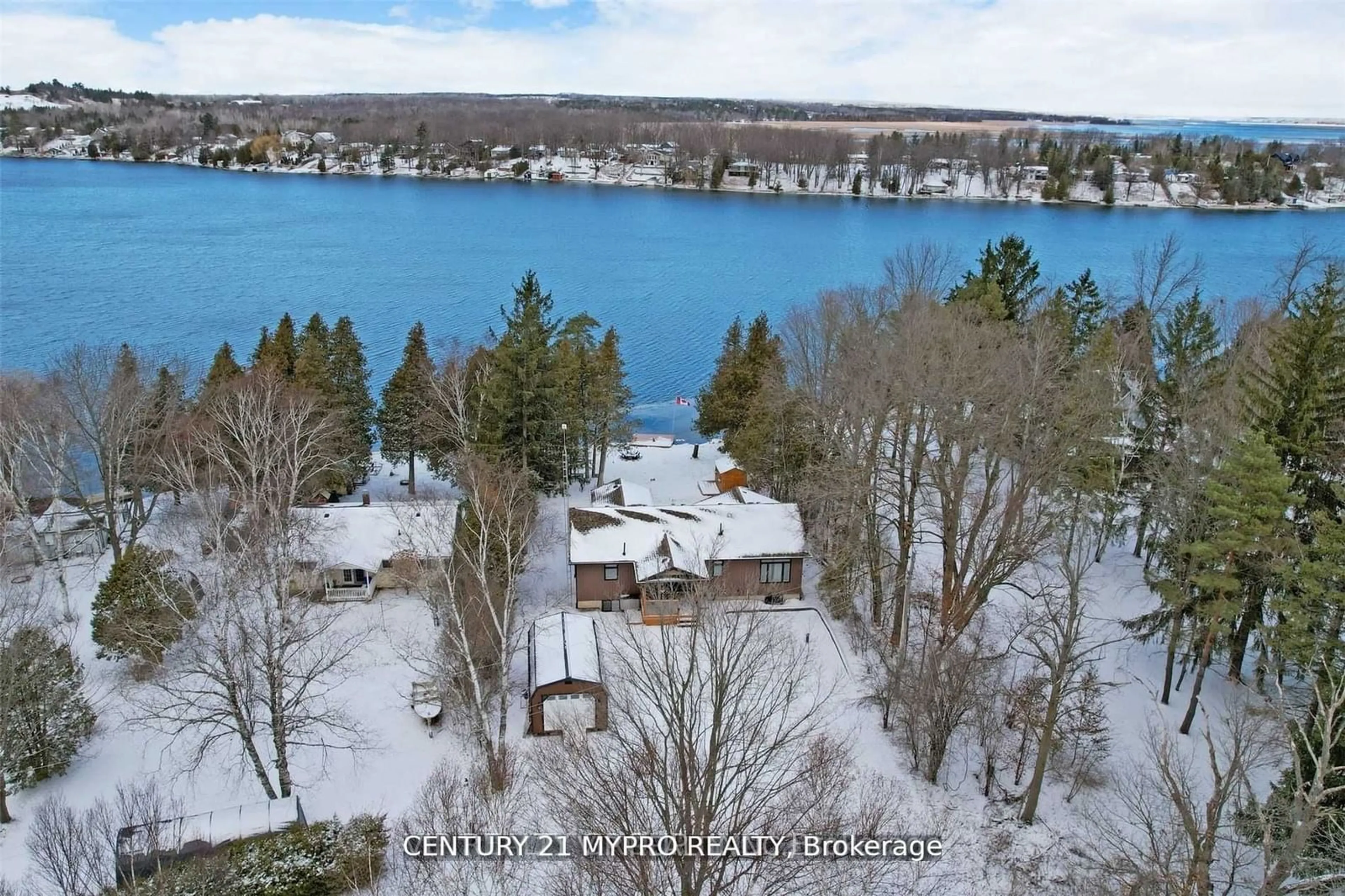 A pic from outside/outdoor area/front of a property/back of a property/a pic from drone, water/lake/river/ocean view for 38 Pheasant St, Kawartha Lakes Ontario K0L 2W0