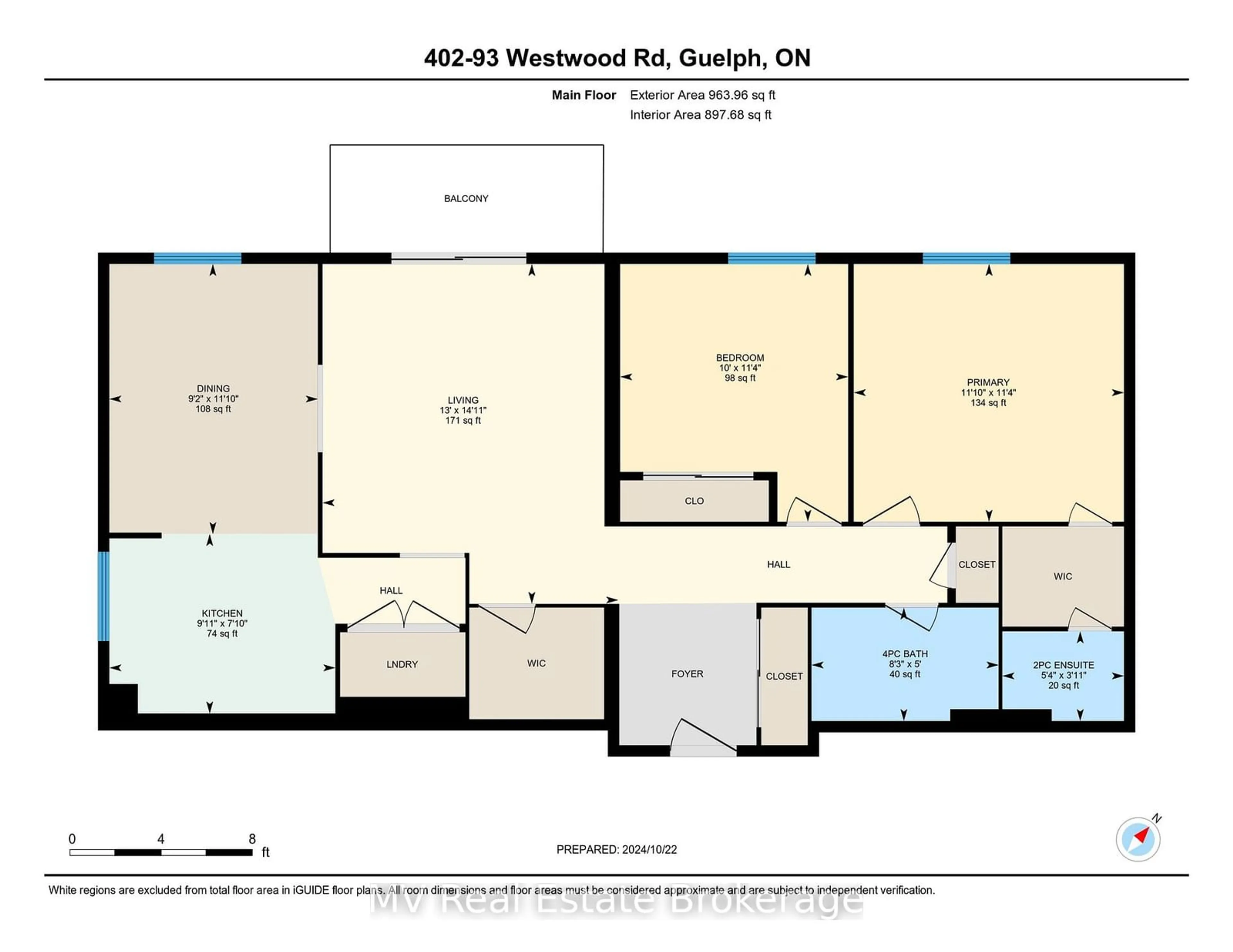 Floor plan for 93 WESTWOOD Rd #402, Guelph Ontario N1H 7J7