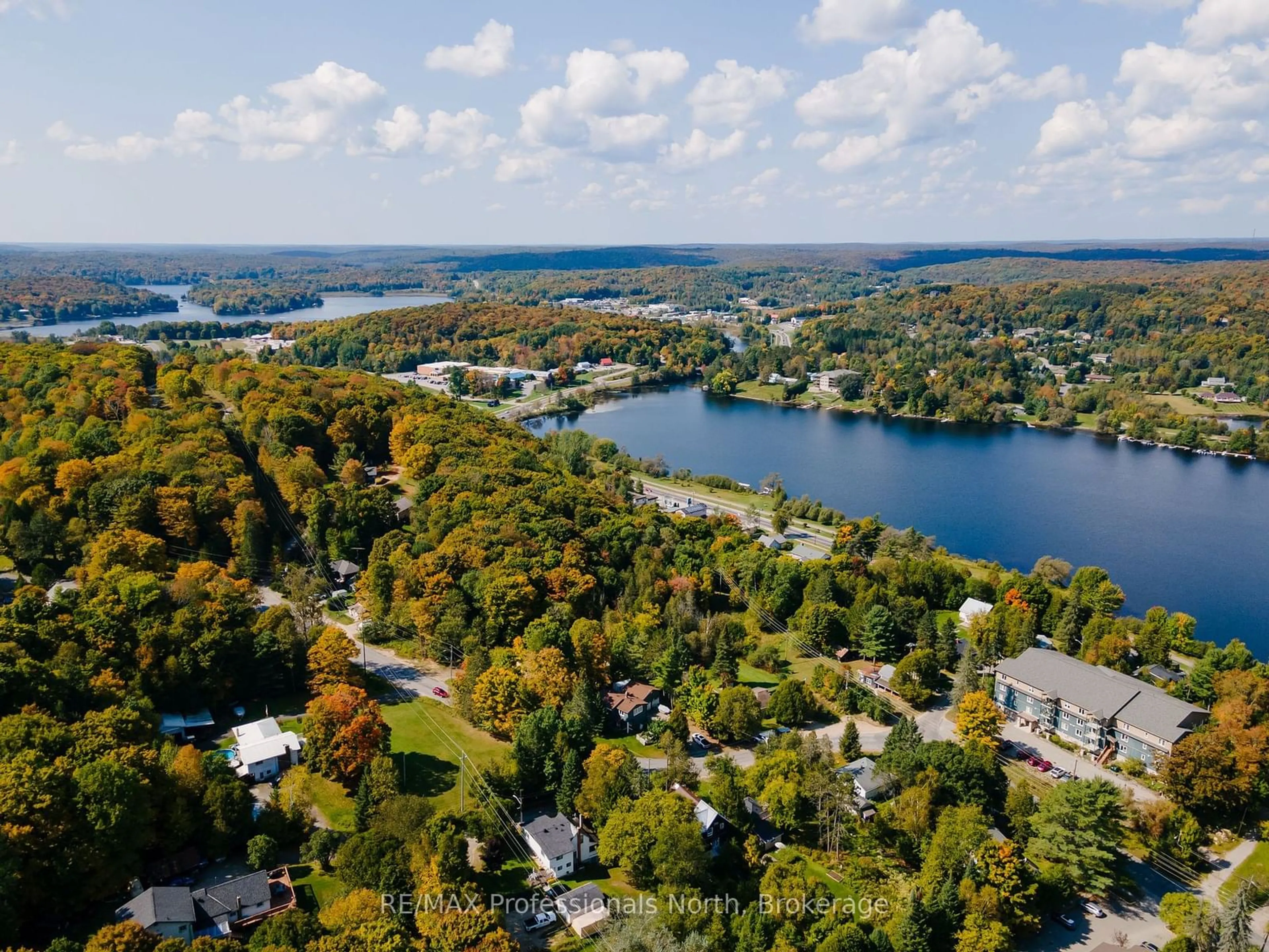 A pic from outside/outdoor area/front of a property/back of a property/a pic from drone, water/lake/river/ocean view for 560 Mountain St, Dysart et al Ontario K0M 1S0