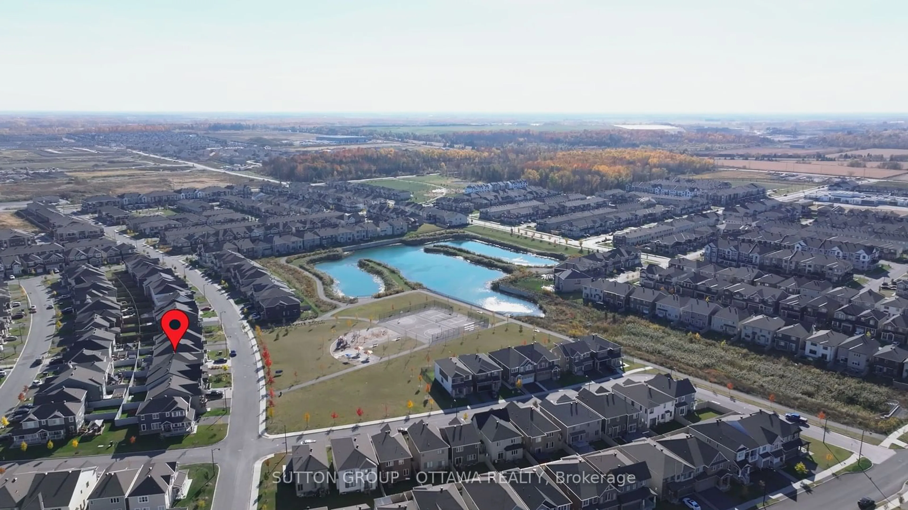 A pic from outside/outdoor area/front of a property/back of a property/a pic from drone, water/lake/river/ocean view for 139 Celestial Grve, Barrhaven Ontario K2J 6S8