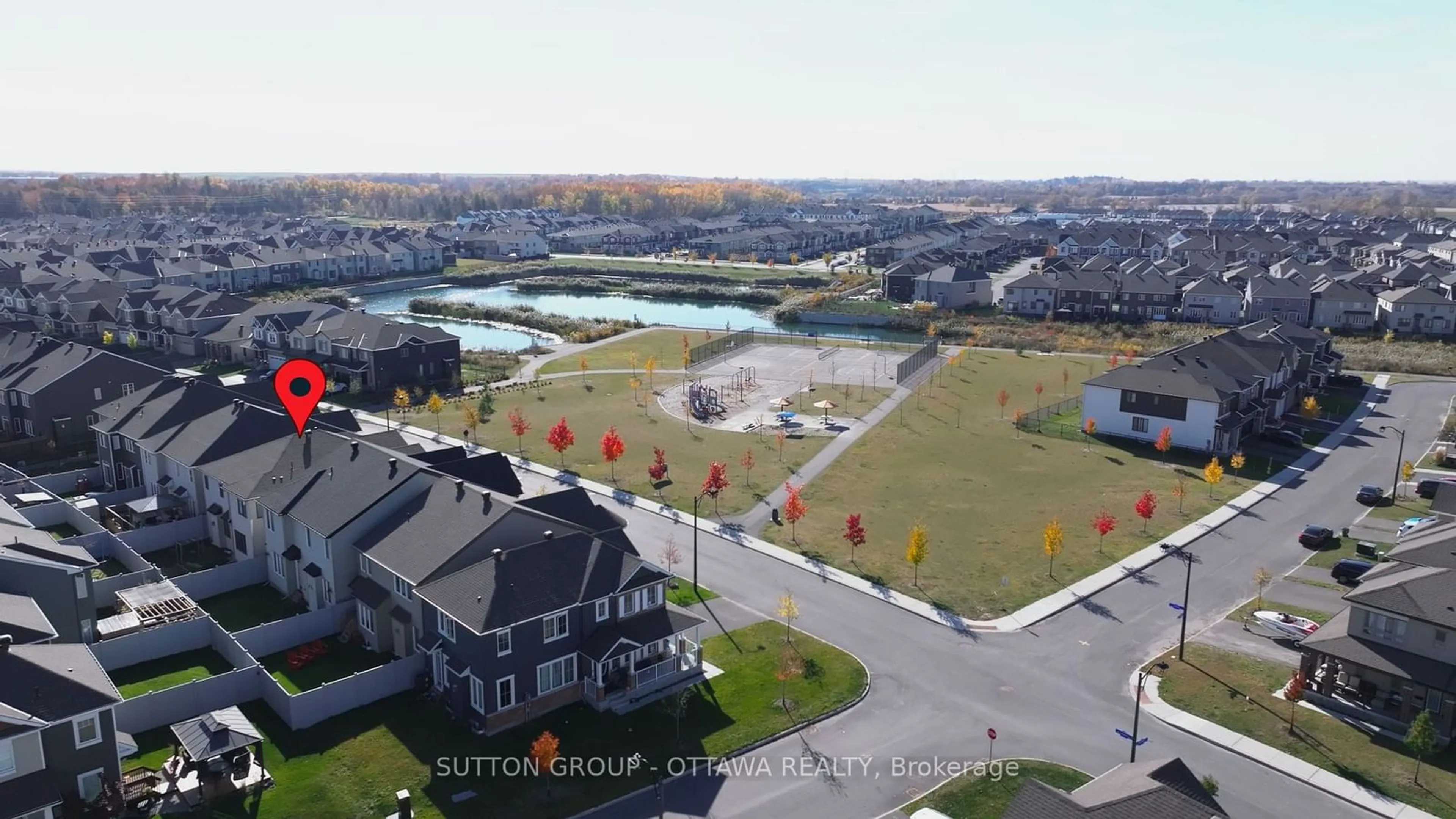 A pic from outside/outdoor area/front of a property/back of a property/a pic from drone, water/lake/river/ocean view for 139 Celestial Grve, Barrhaven Ontario K2J 6S8