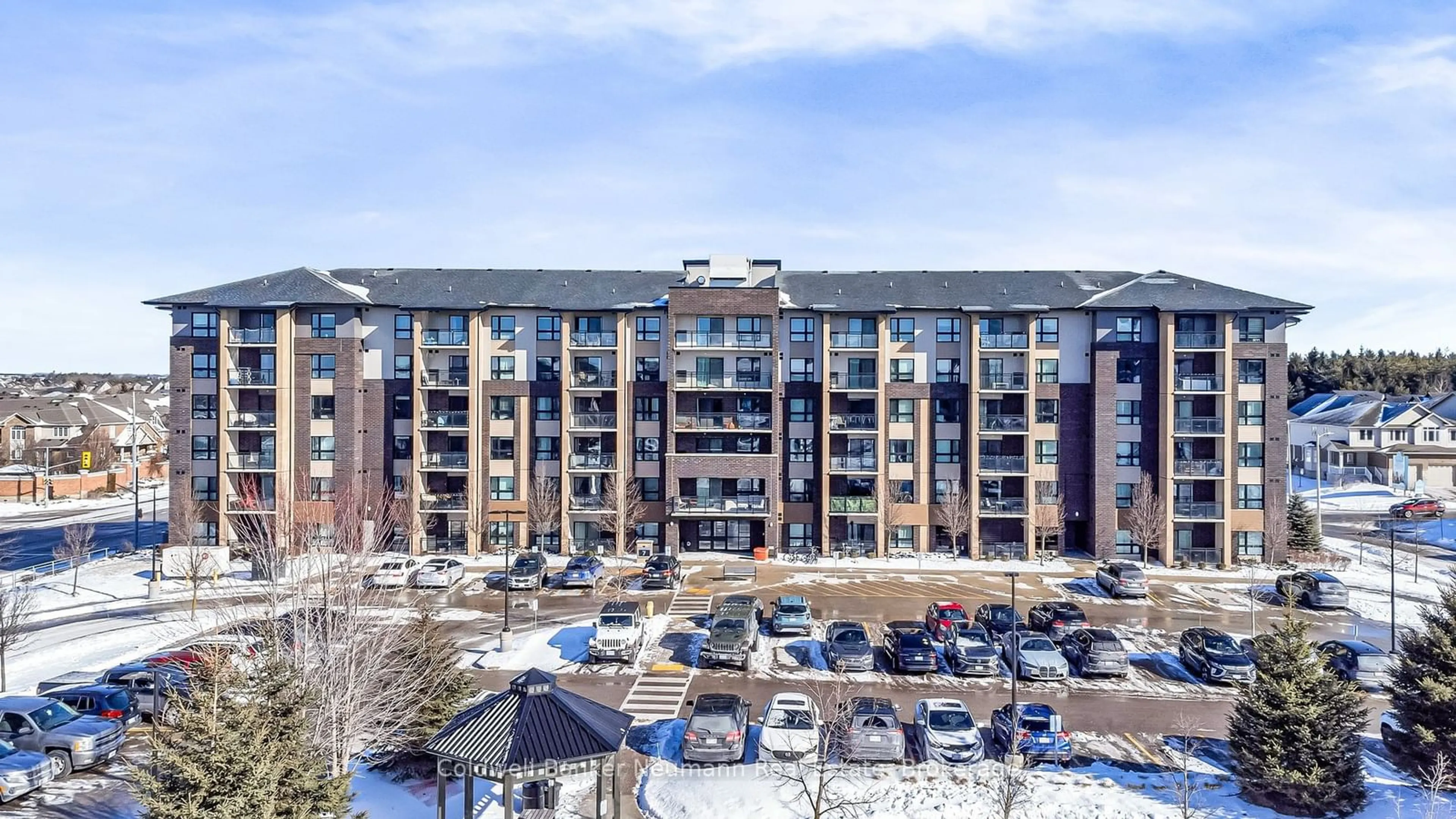 A pic from outside/outdoor area/front of a property/back of a property/a pic from drone, city buildings view from balcony for 7 Kay Cres #205, Guelph Ontario N1L 0P9