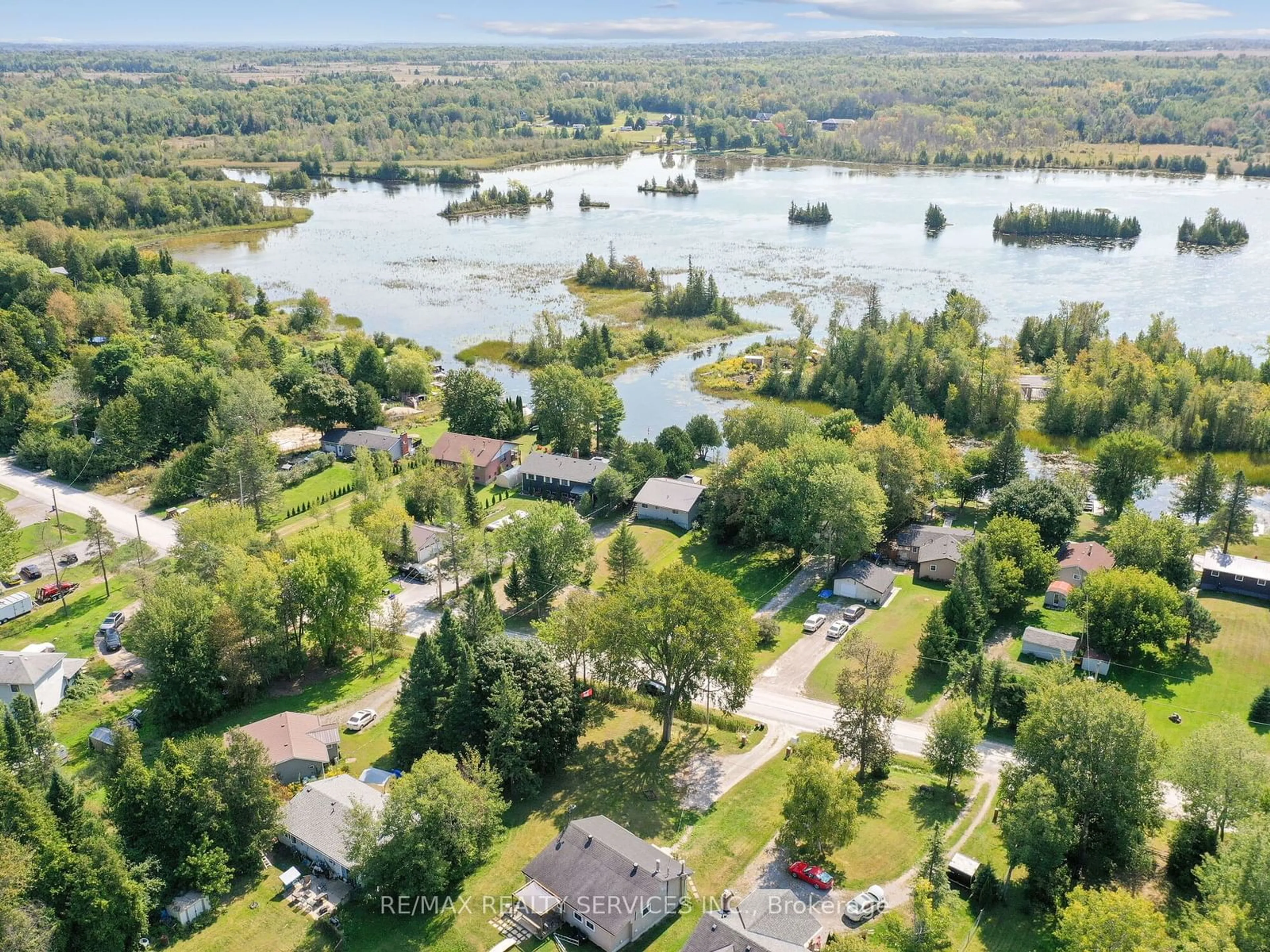 A pic from outside/outdoor area/front of a property/back of a property/a pic from drone, water/lake/river/ocean view for 183 Mcguire Beach Rd, Kawartha Lakes Ontario K0M 2B0